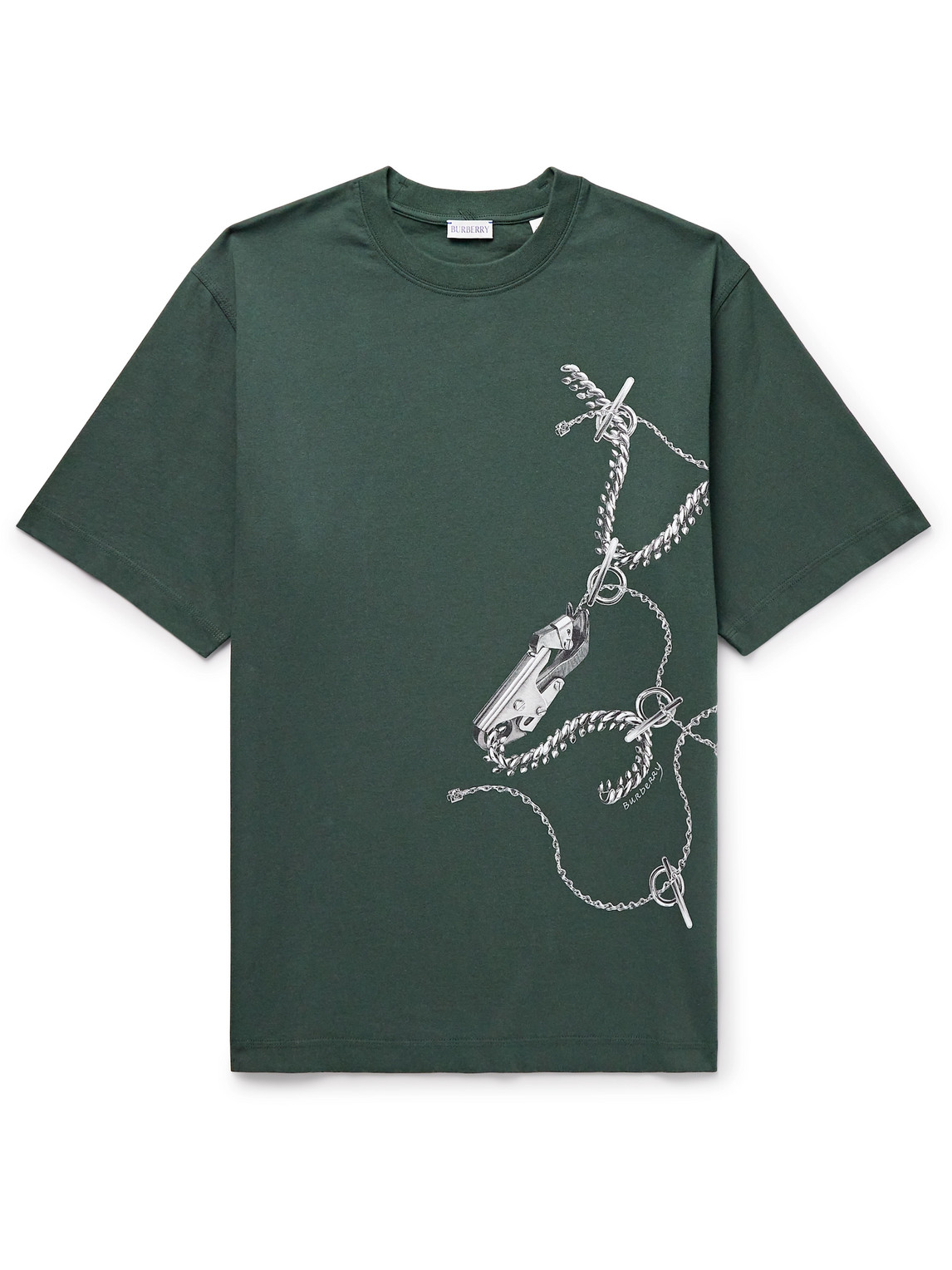Burberry Printed Cotton-jersey T-shirt In Green