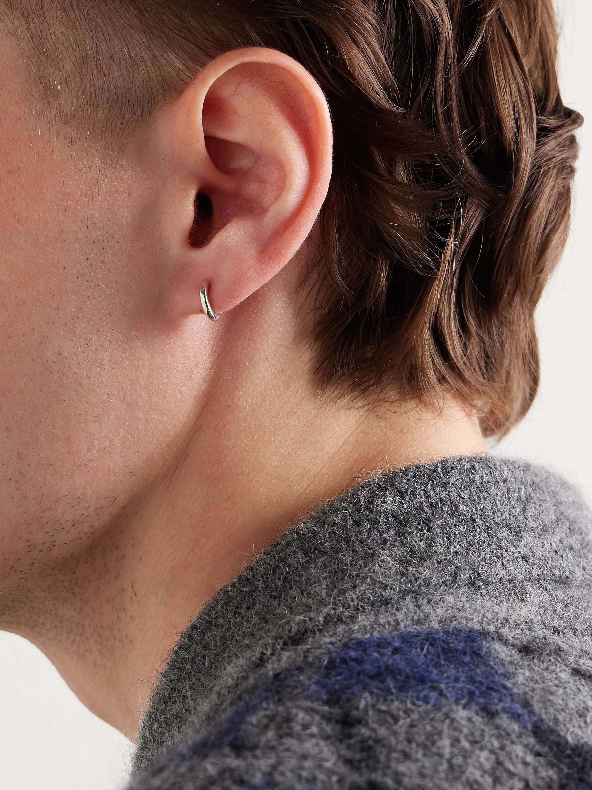 0.4g Recycled Sterling Silver Single Hoop Earring silver One Size