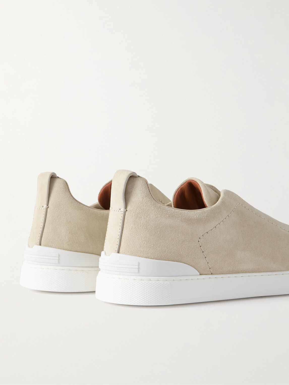 Zegna Triple Stitch™ Suede Slip-on Sneakers In Neutrals