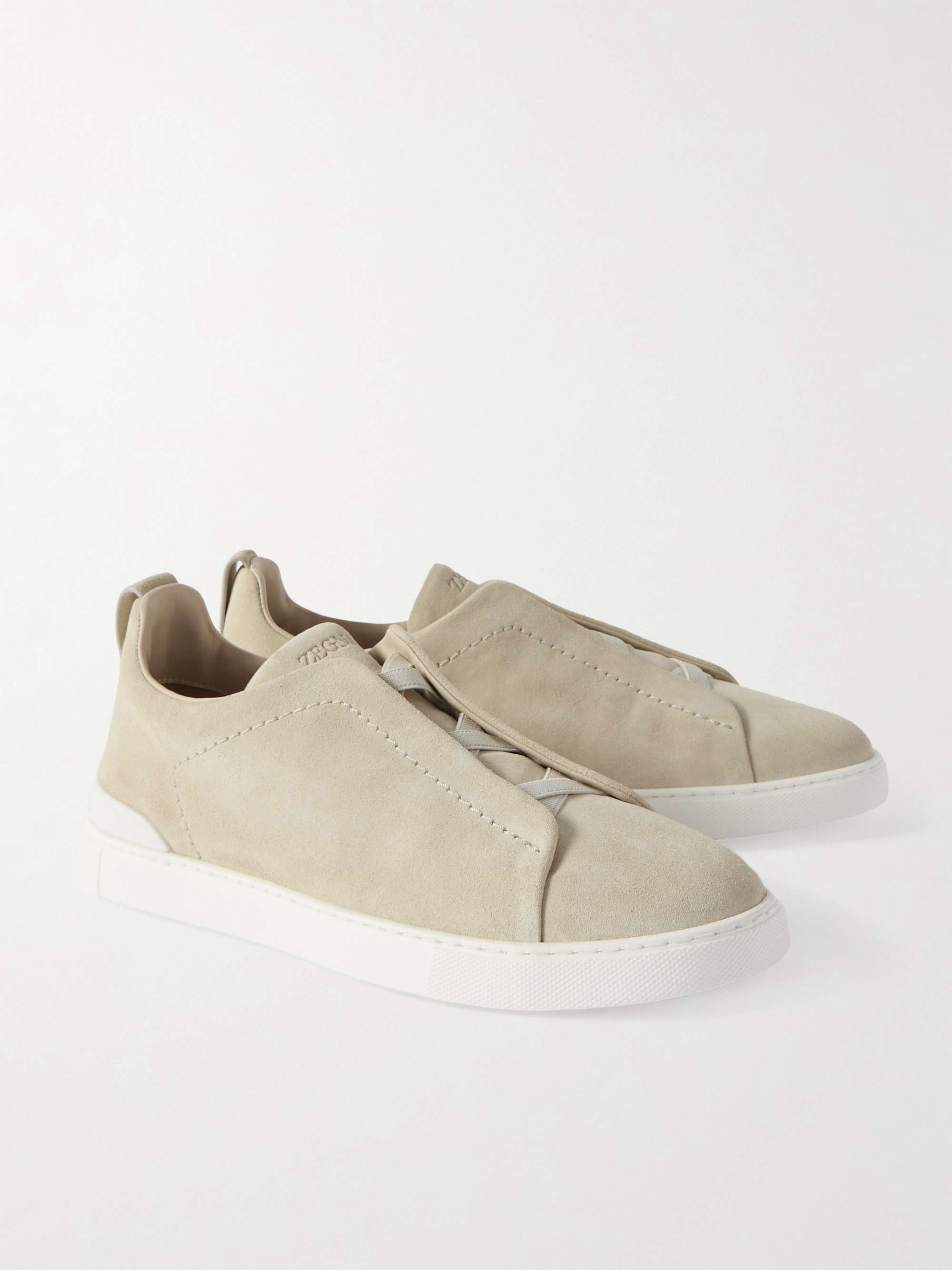 ZEGNA Triple Stitch Suede Sneakers
