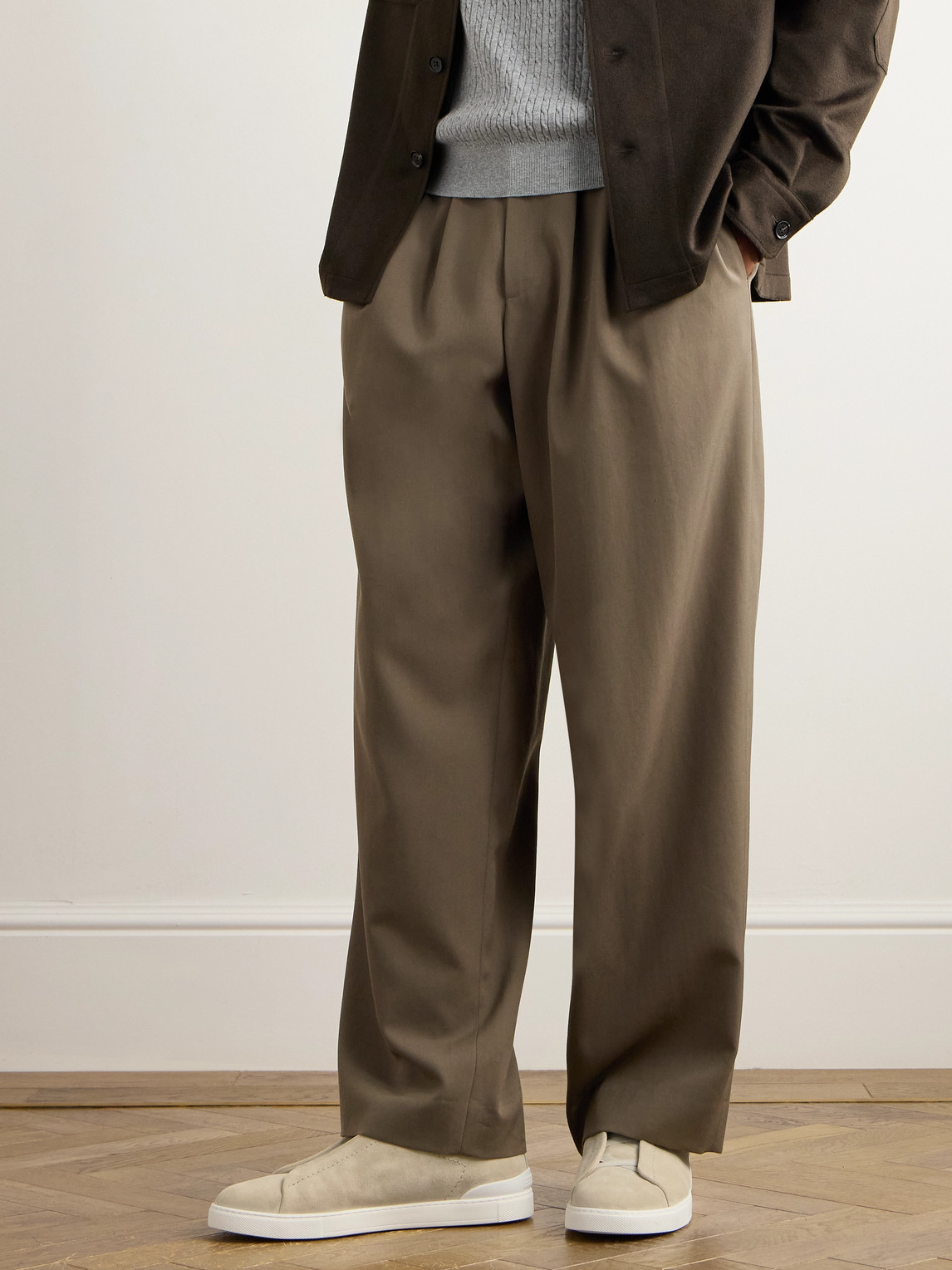 Zegna Triple Stitch™ Suede Slip-on Sneakers In Neutrals