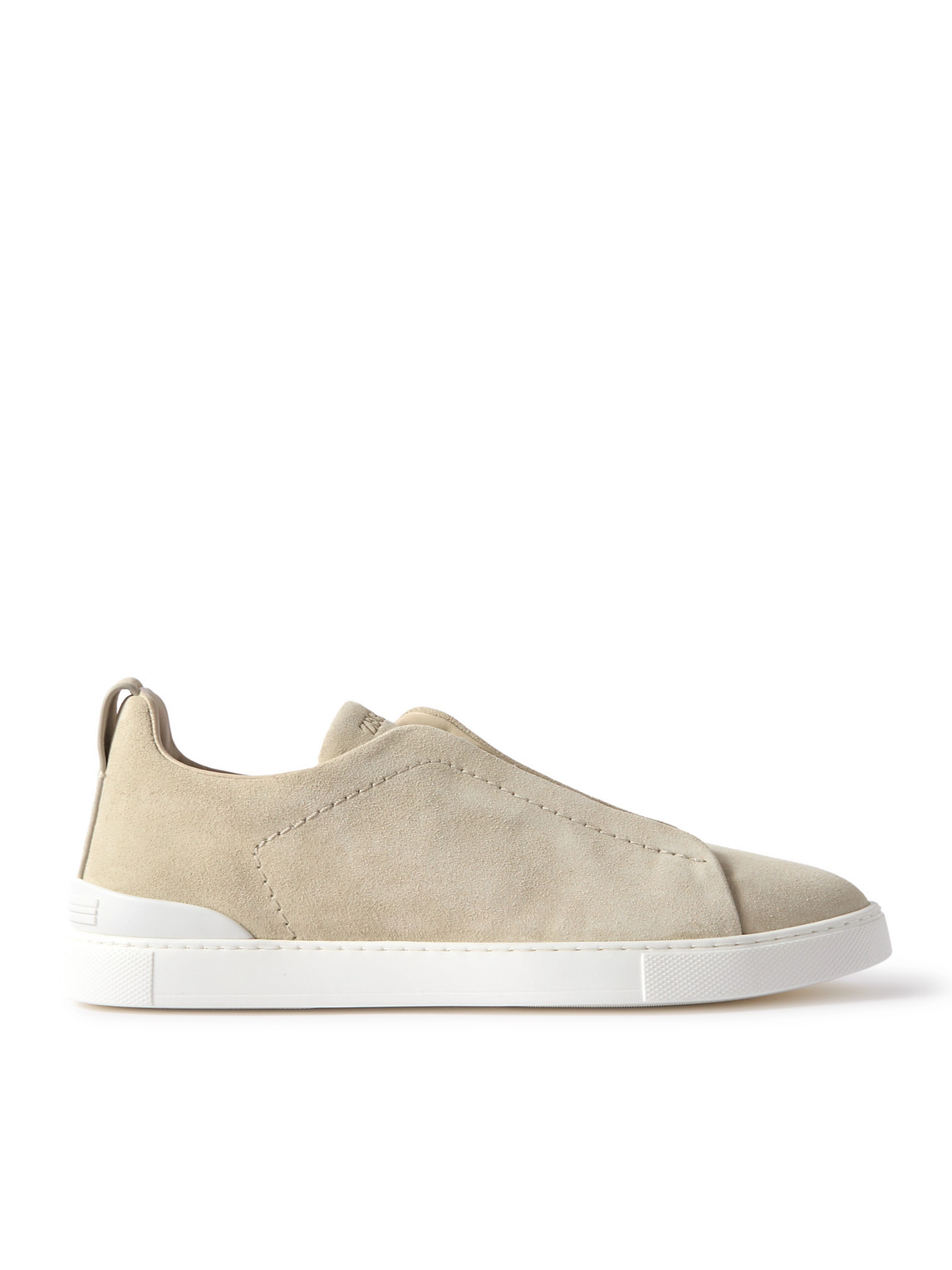 Zegna Triple Stitch™ Suede Slip-on Sneakers In Neutrals
