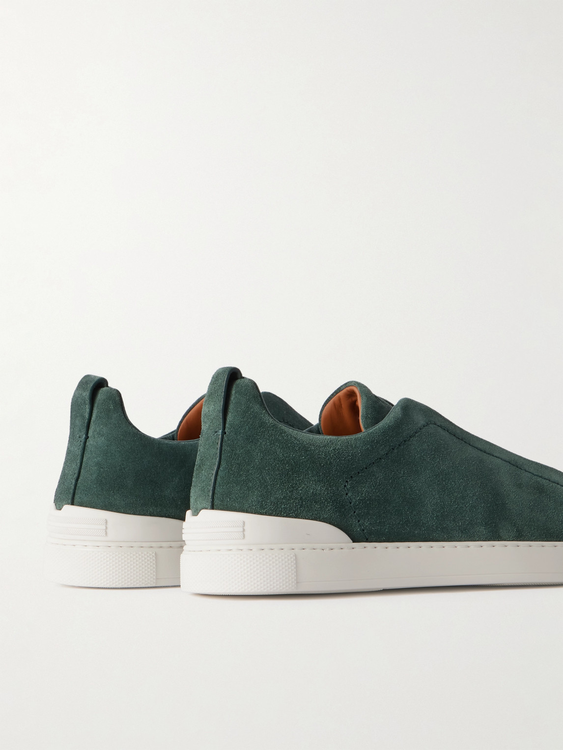 Zegna Triple Stitch™ Suede Slip-on Sneakers In Green