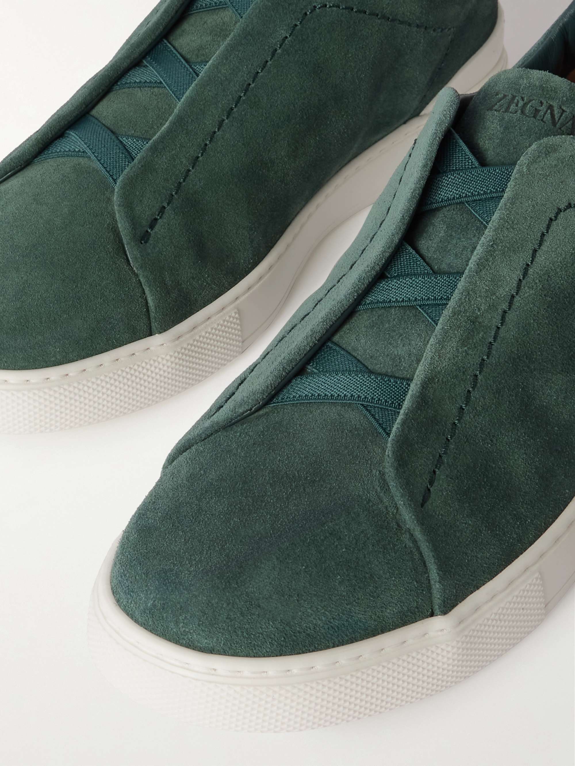 ZEGNA Triple Stitch Suede Sneakers