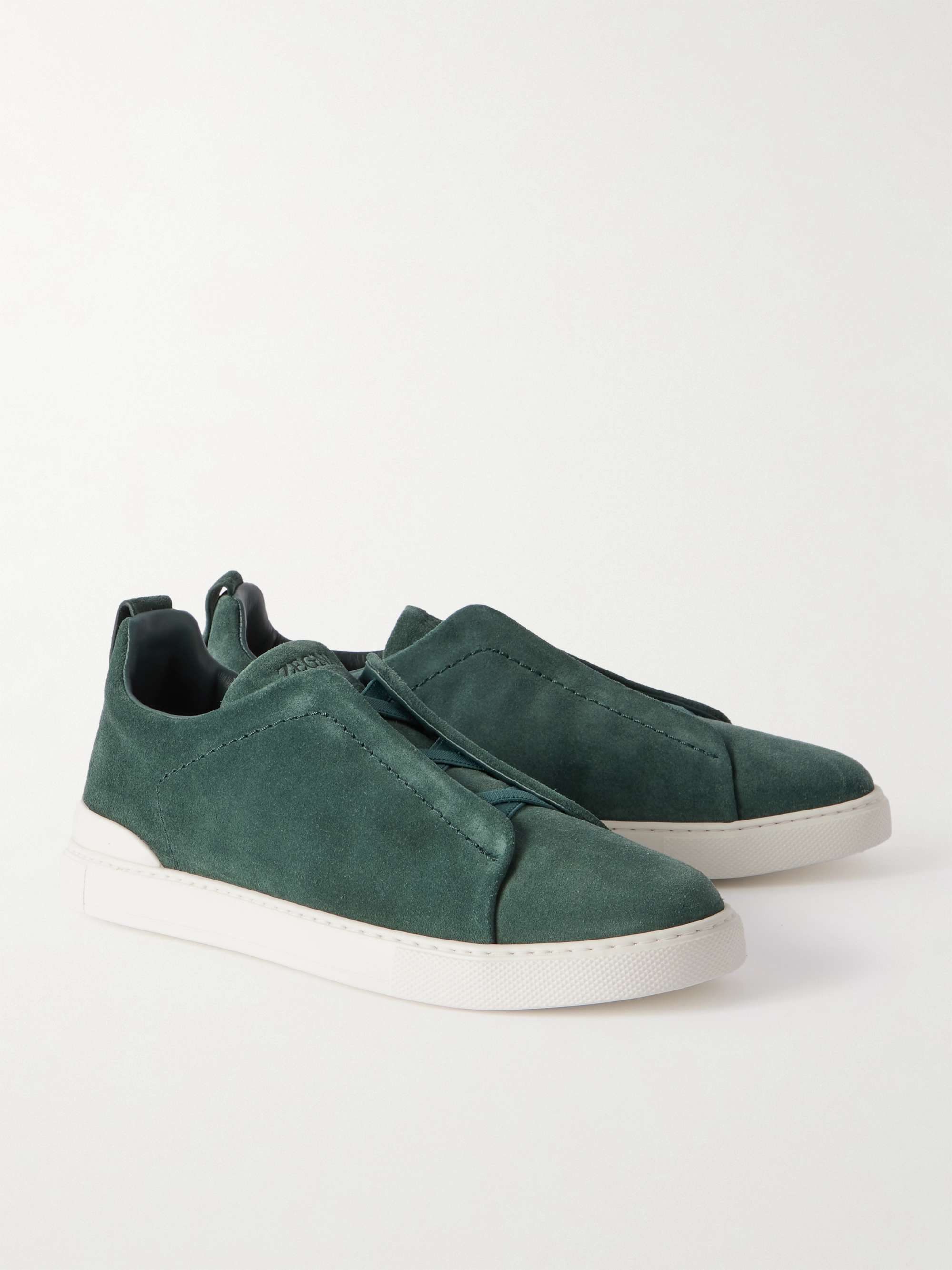 ZEGNA Triple Stitch Suede Sneakers