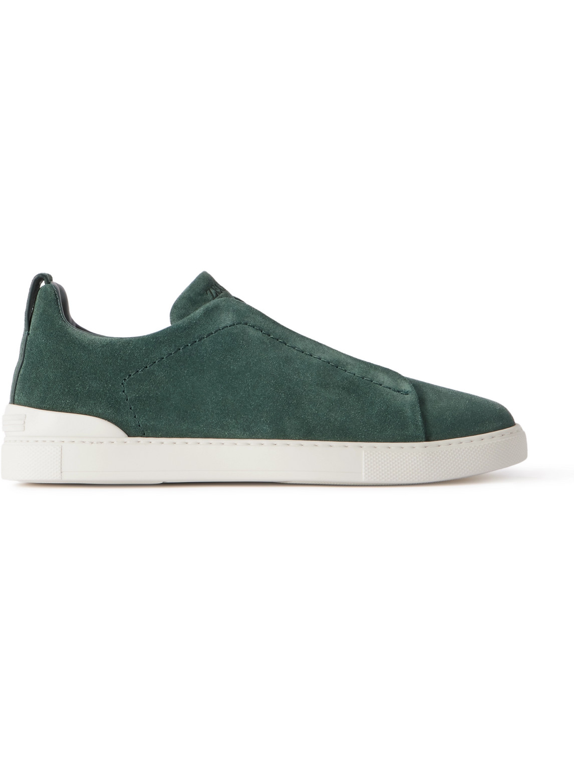 Zegna Triple Stitch™ Suede Slip-on Sneakers In Green