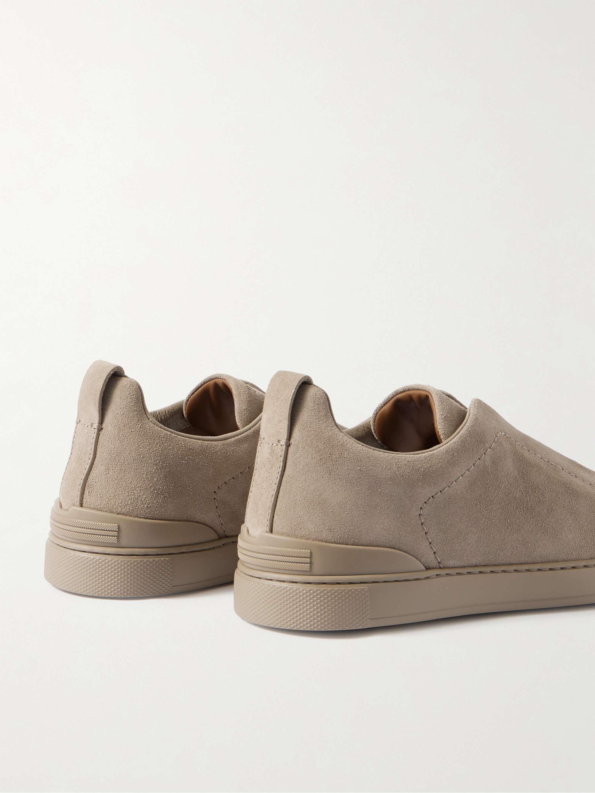 ZEGNA Triple Stitch Suede Sneakers