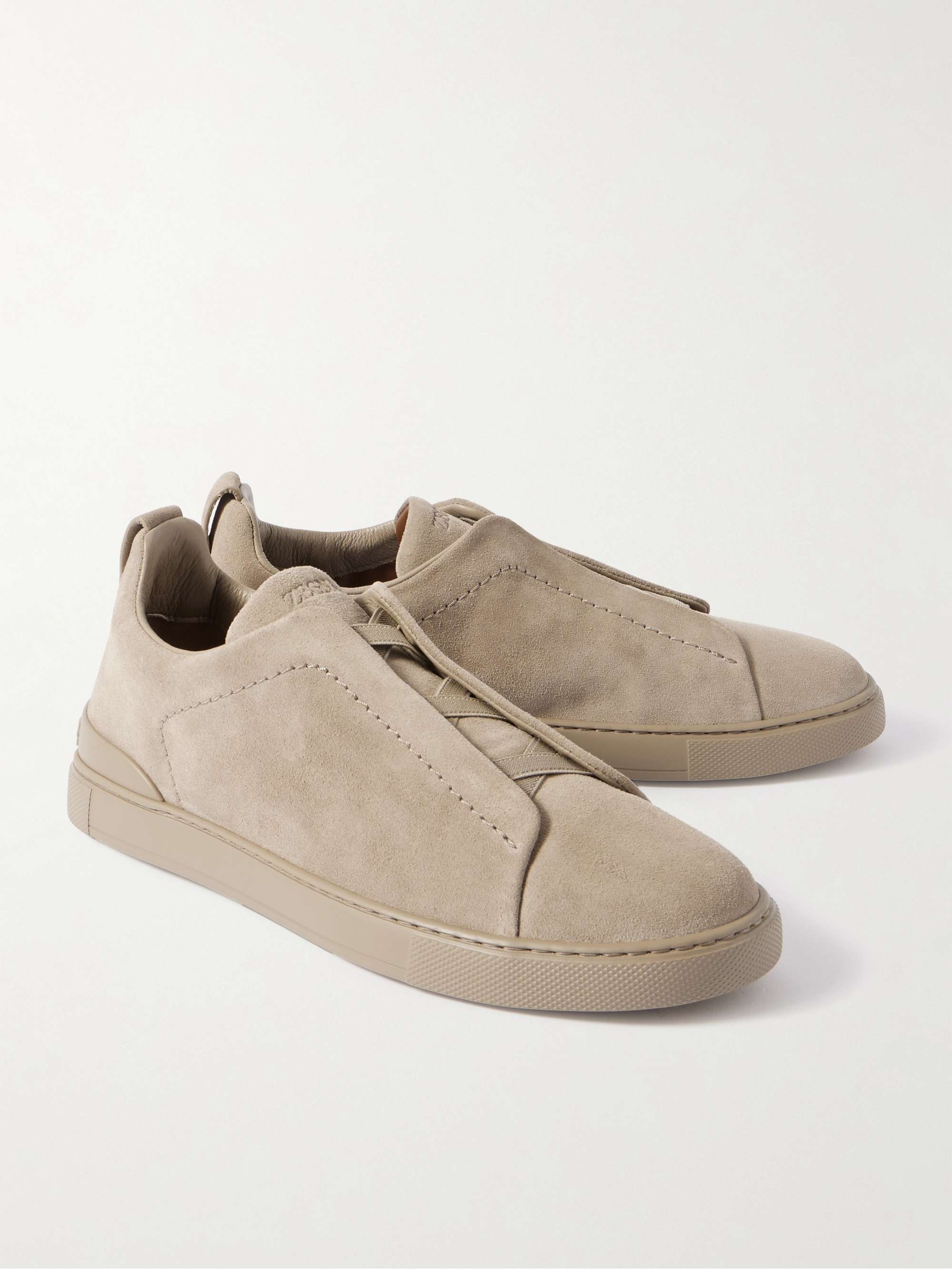 ZEGNA Triple Stitch Suede Sneakers