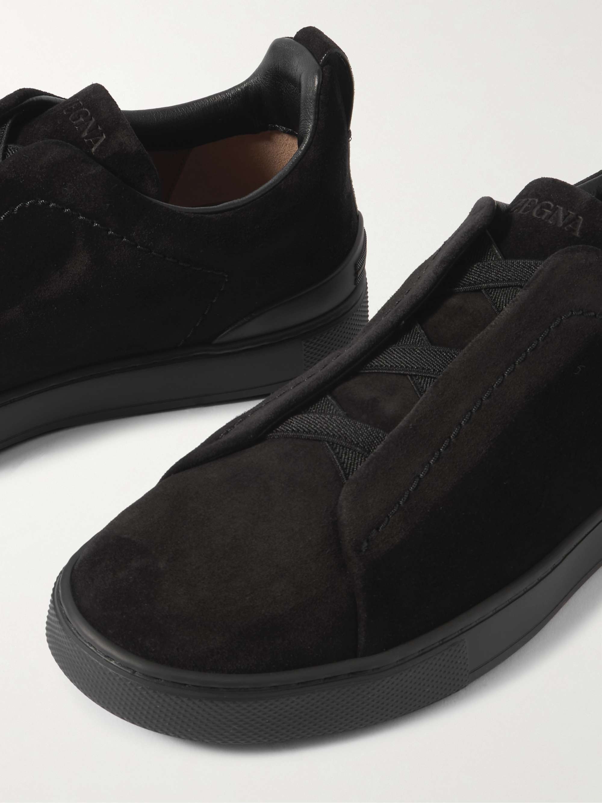 ZEGNA Triple Stitch Suede Sneakers