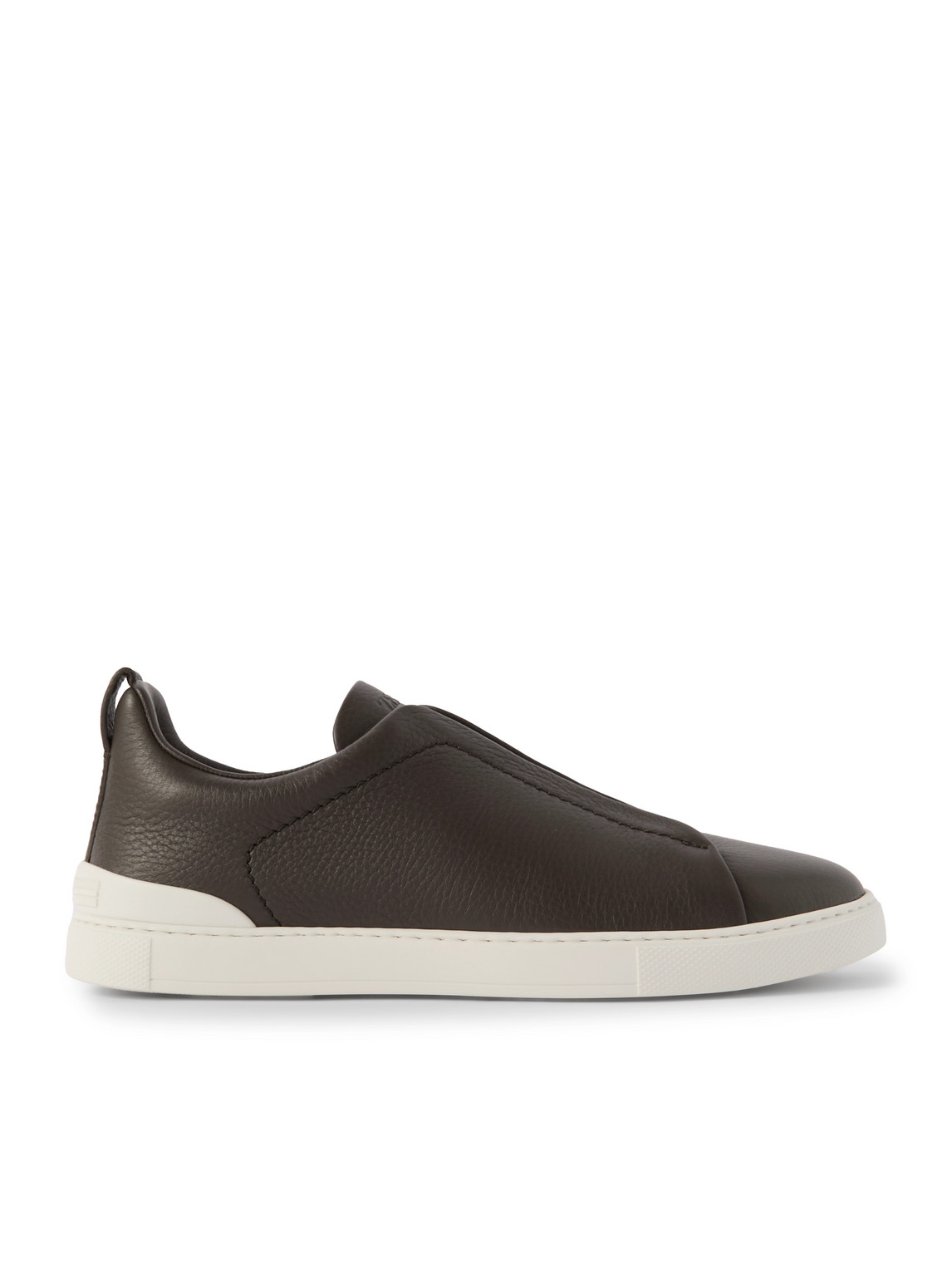 Zegna Leather Sneakers In Black