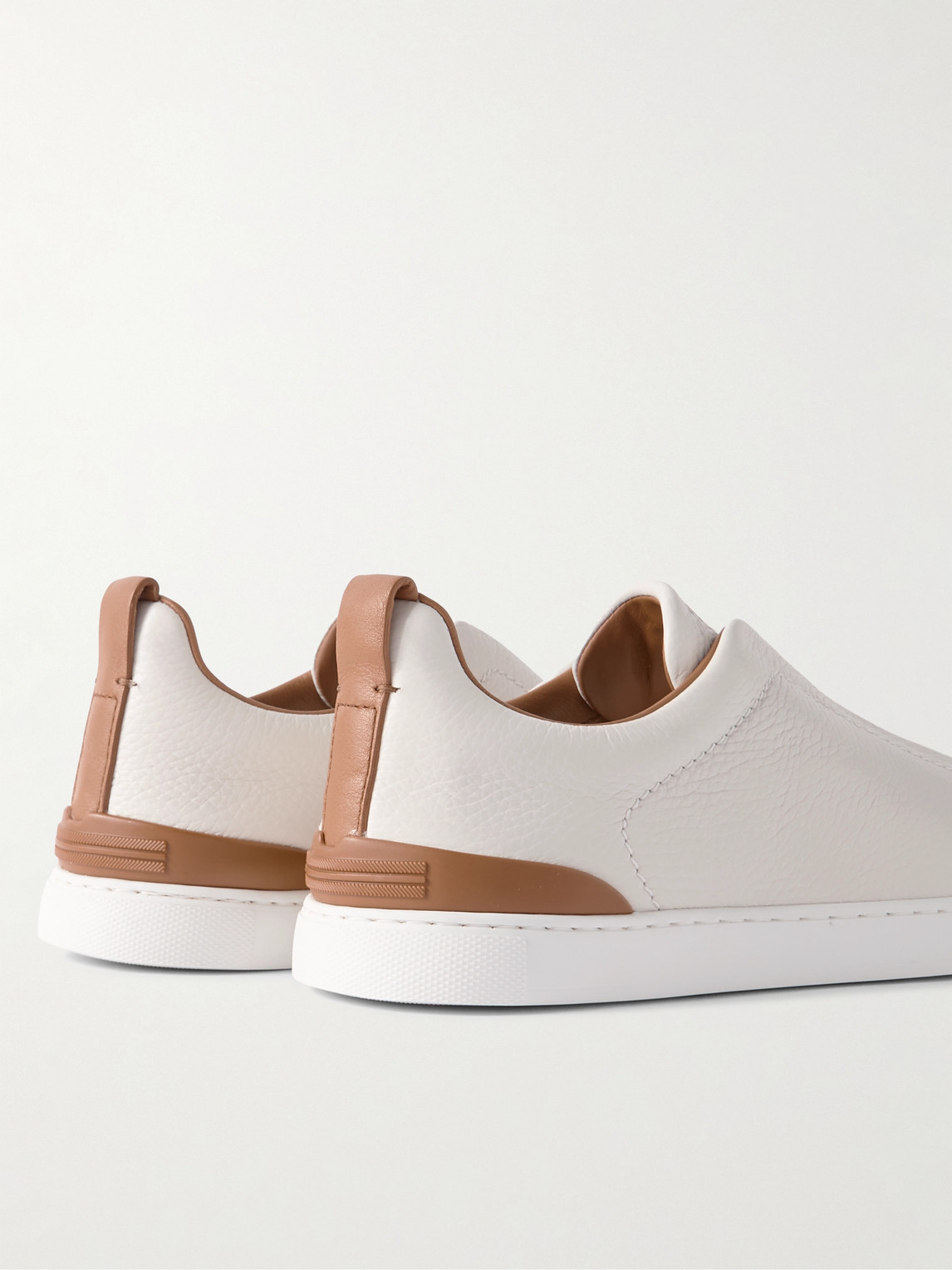 Zegna Leather Sneakers In White