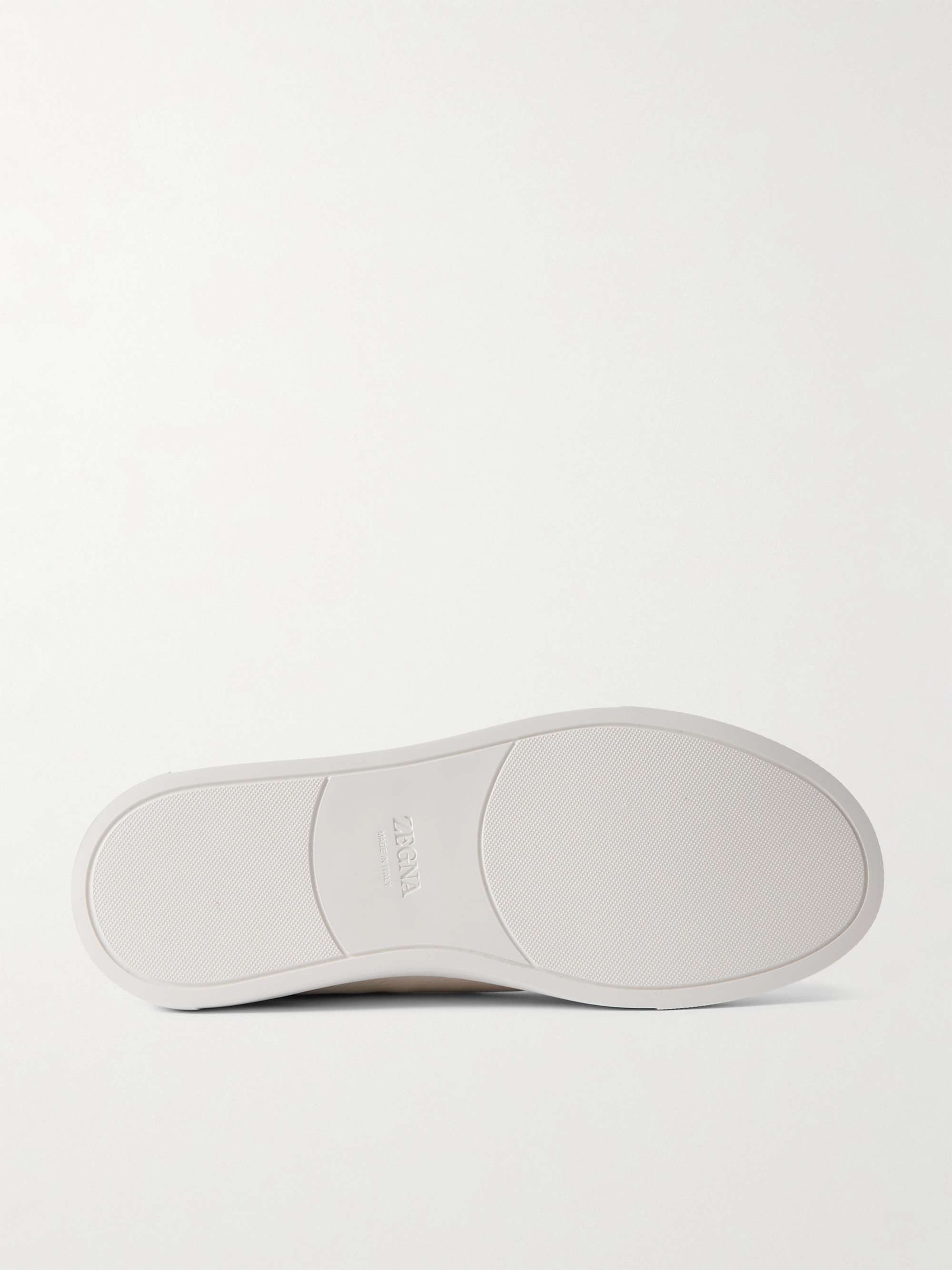 ZEGNA Triple Stitch Full-Grain Leather Sneakers