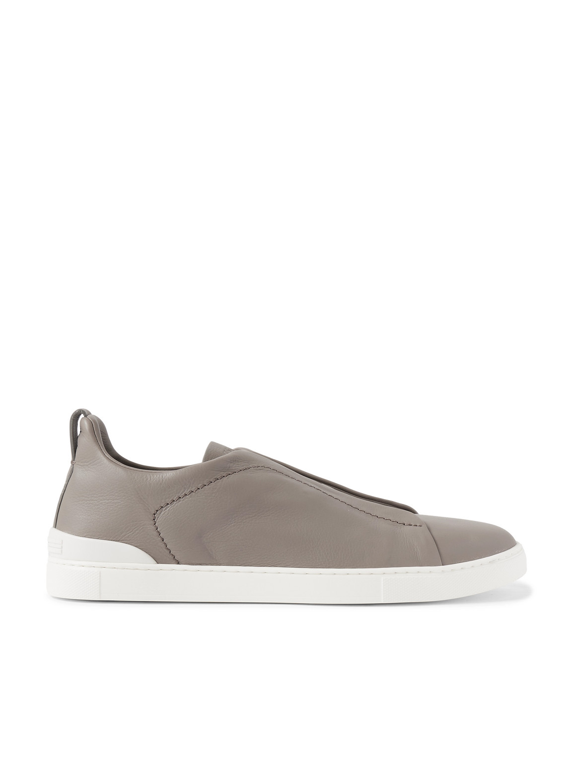 Zegna Triple Stitch Slip-on Sneaker In Gray