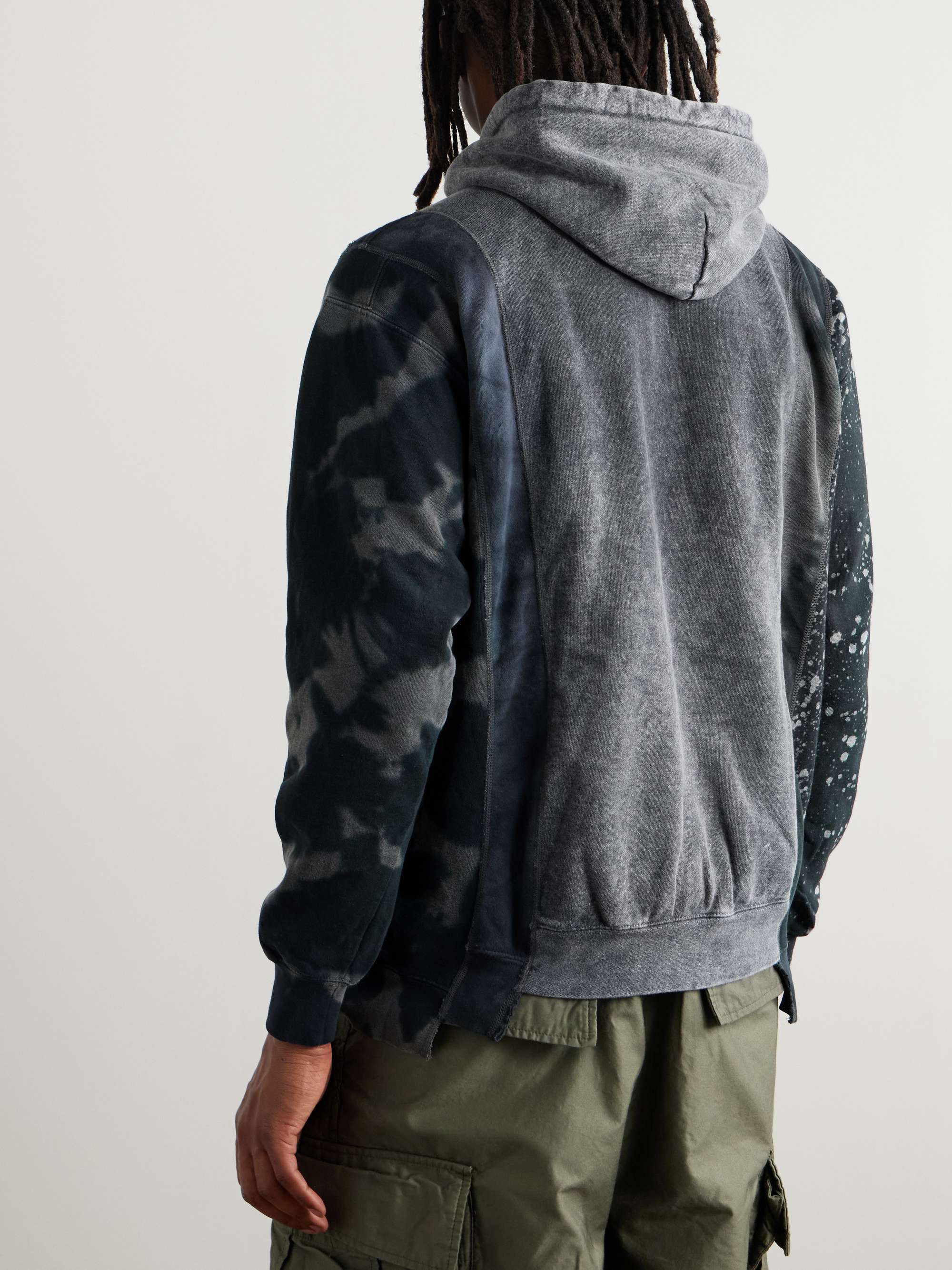 NEEDLES 5 Cuts Panelled Printed Cotton-Blend Jersey Hoodie