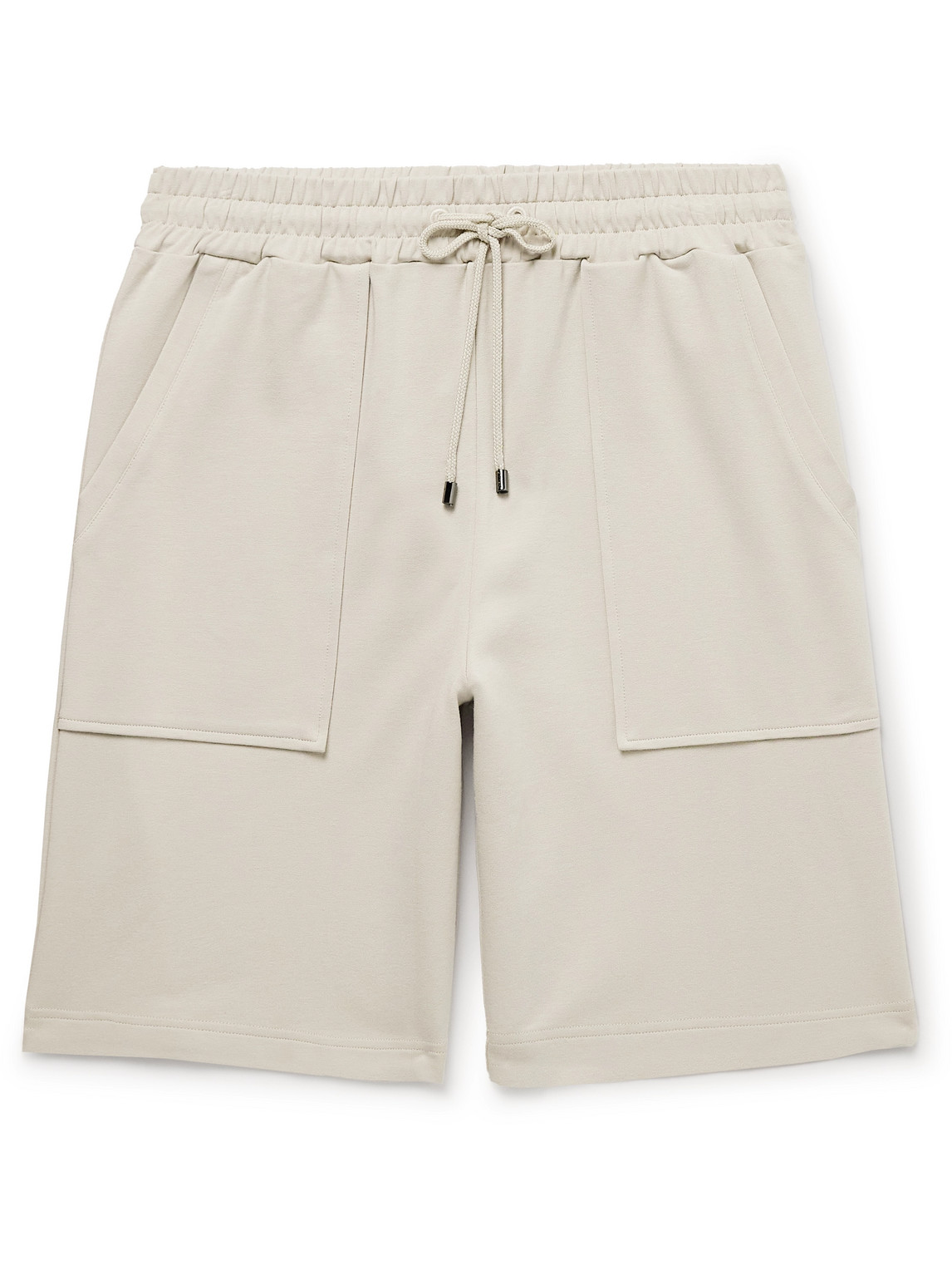 Zimmerli Straight-leg Stretch-modal And Cotton-blend Jersey Drawstring Shorts In Neutrals