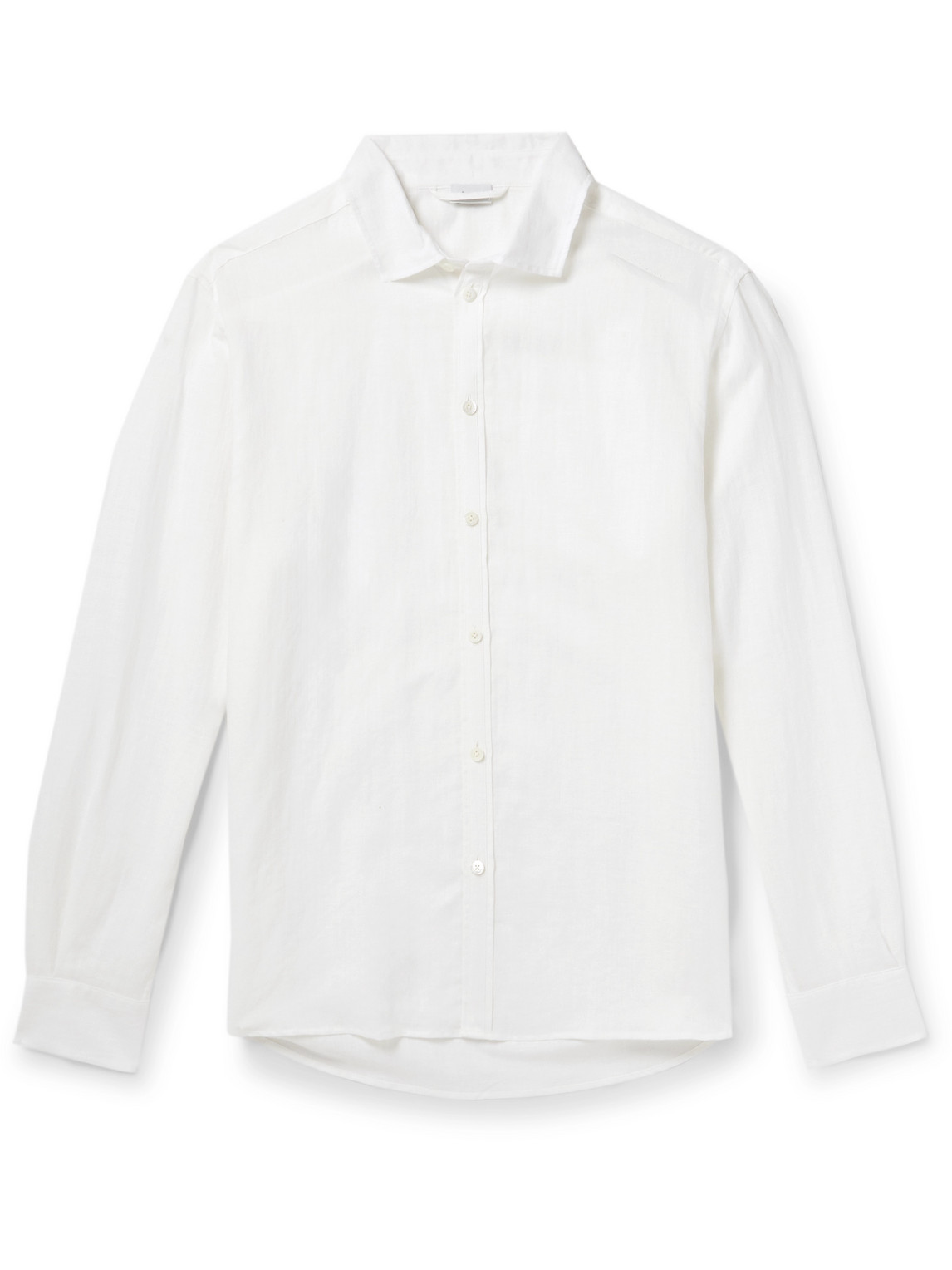 Zimmerli Cutaway-collar Linen And Cotton-blend Shirt In White