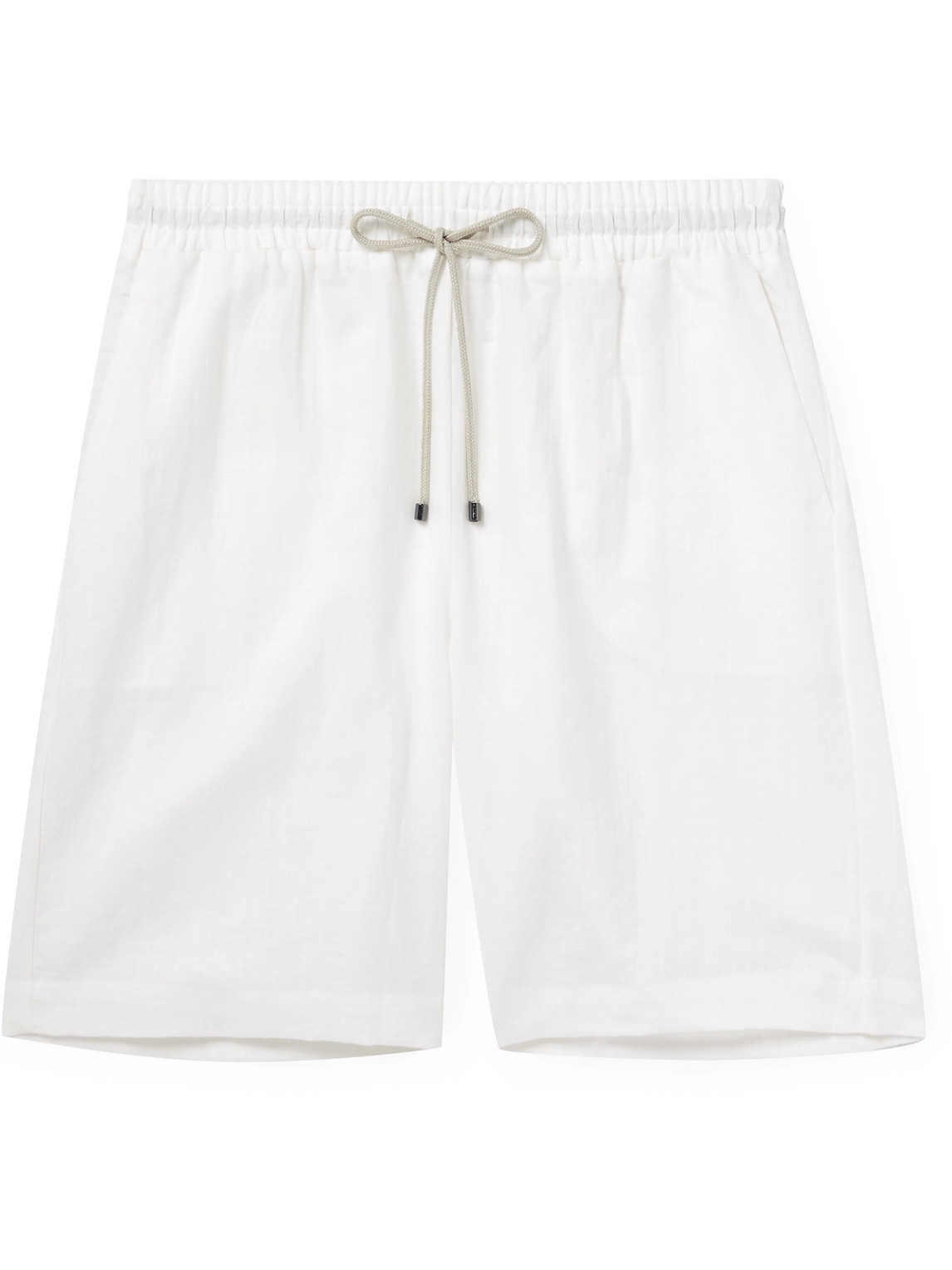 Zimmerli Straight-leg Linen And Cotton-blend Drawstring Shorts In White
