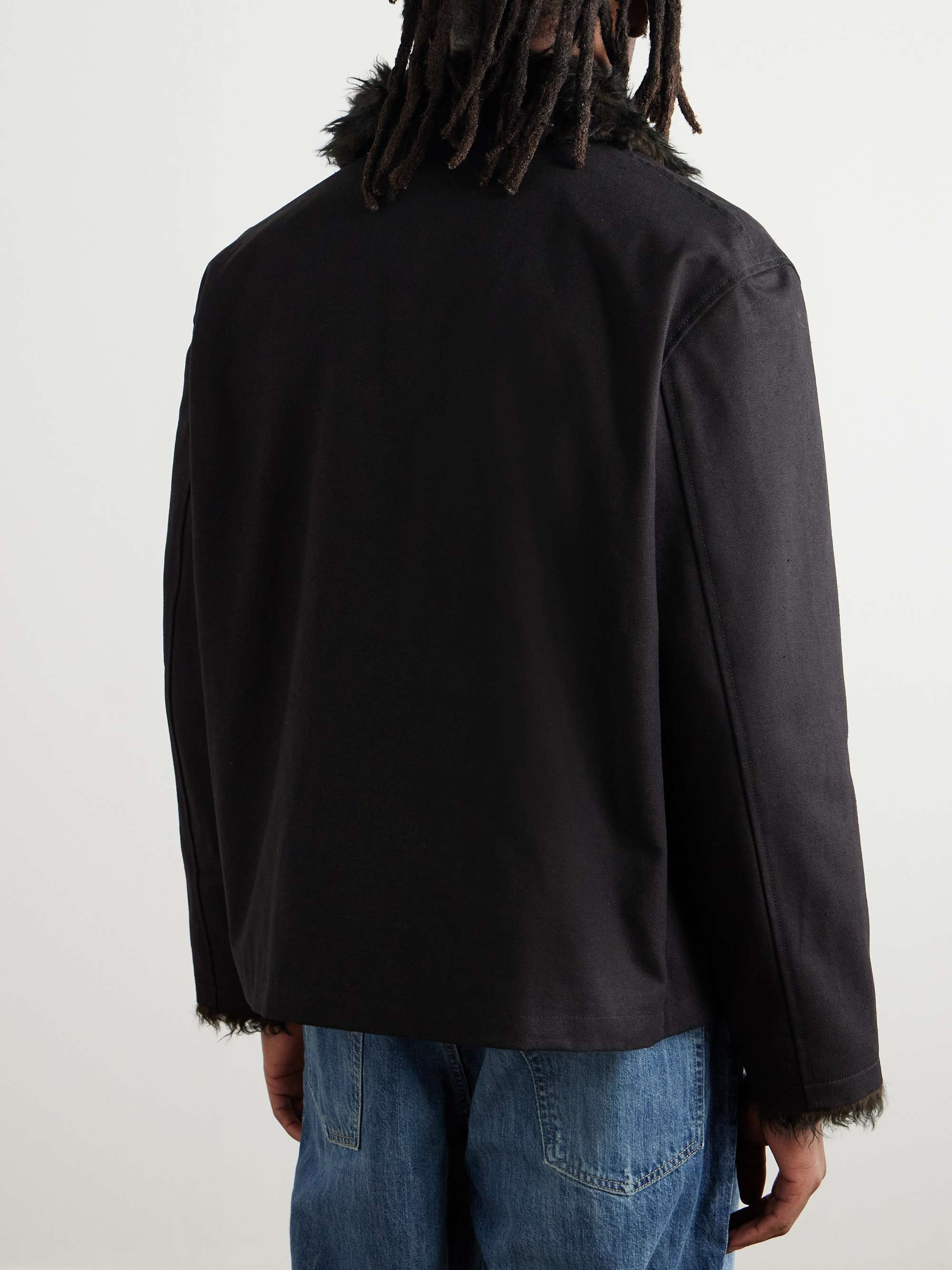 OUR LEGACY Constructor Faux Fur-Trimmed Canvas Bomber Jacket