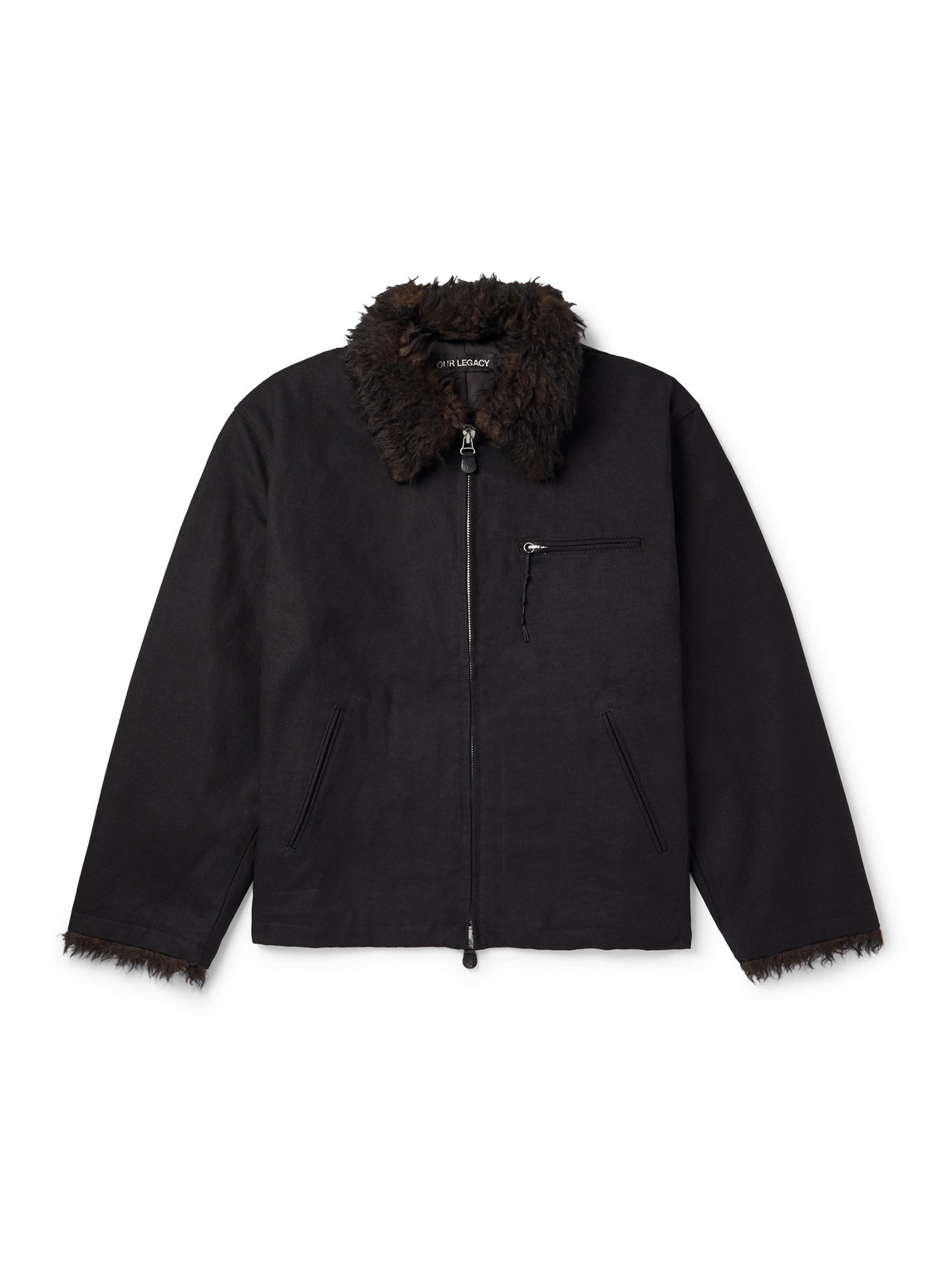 Constructor Faux Fur-Trimmed Canvas Bomber Jacket