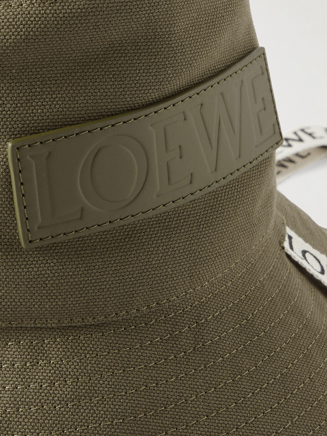 Shop Loewe Paula's Ibiza Logo-appliquéd Canvas Bucket Hat In Green
