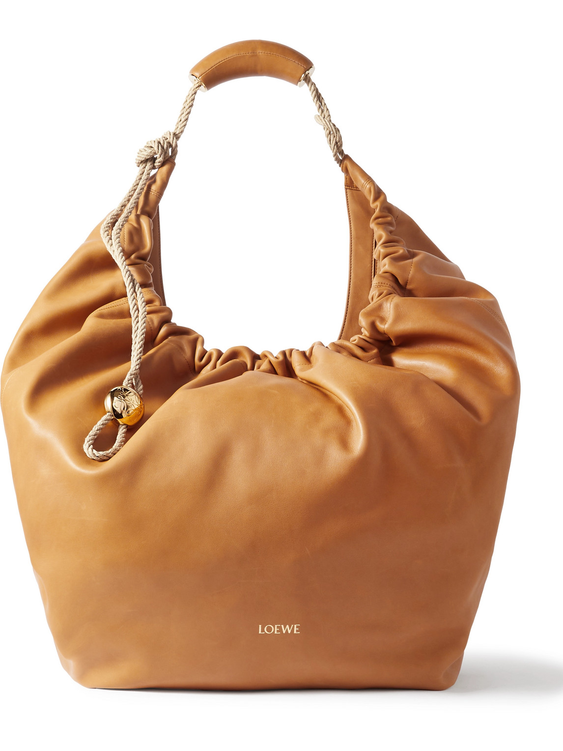 Paula's Ibiza Squeeze XL Rope-Trimmed Leather Tote Bag