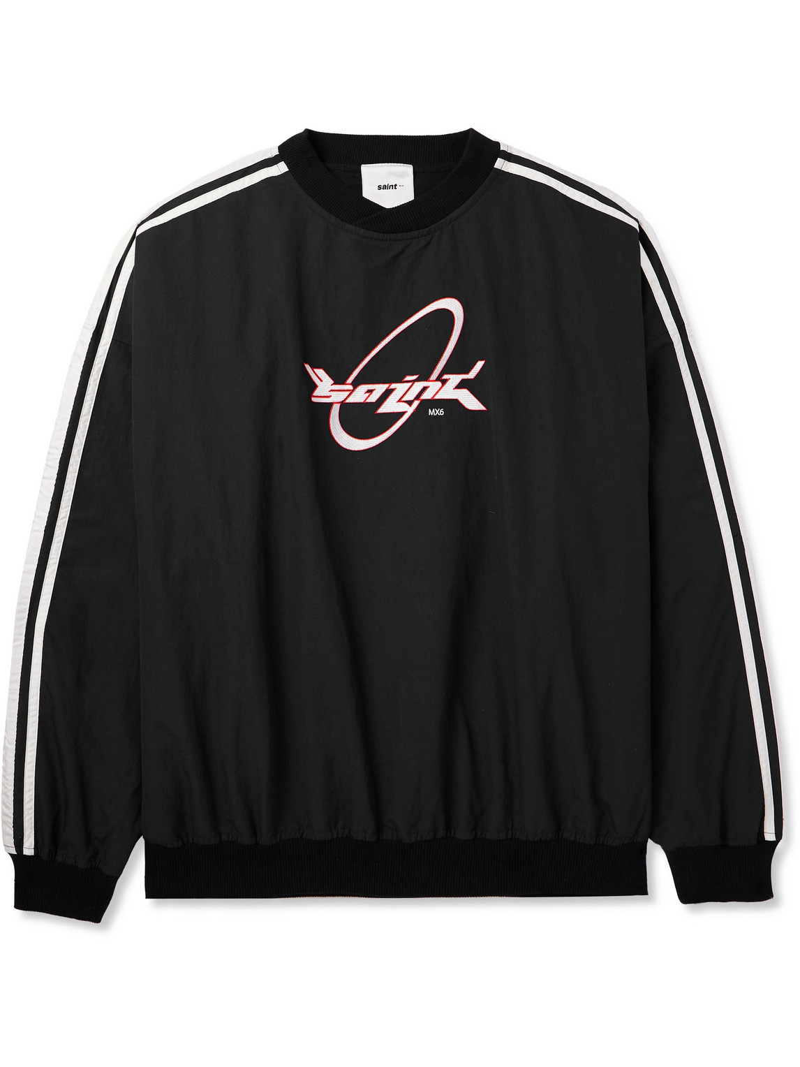 Logo-Embroidered Striped Shell Sweatshirt