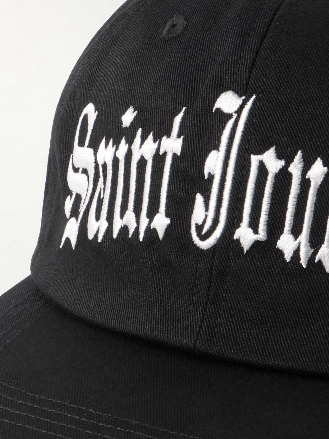 Saint Mxxxxxx Logo-embroidered Cotton-twill Trucker Cap In Black