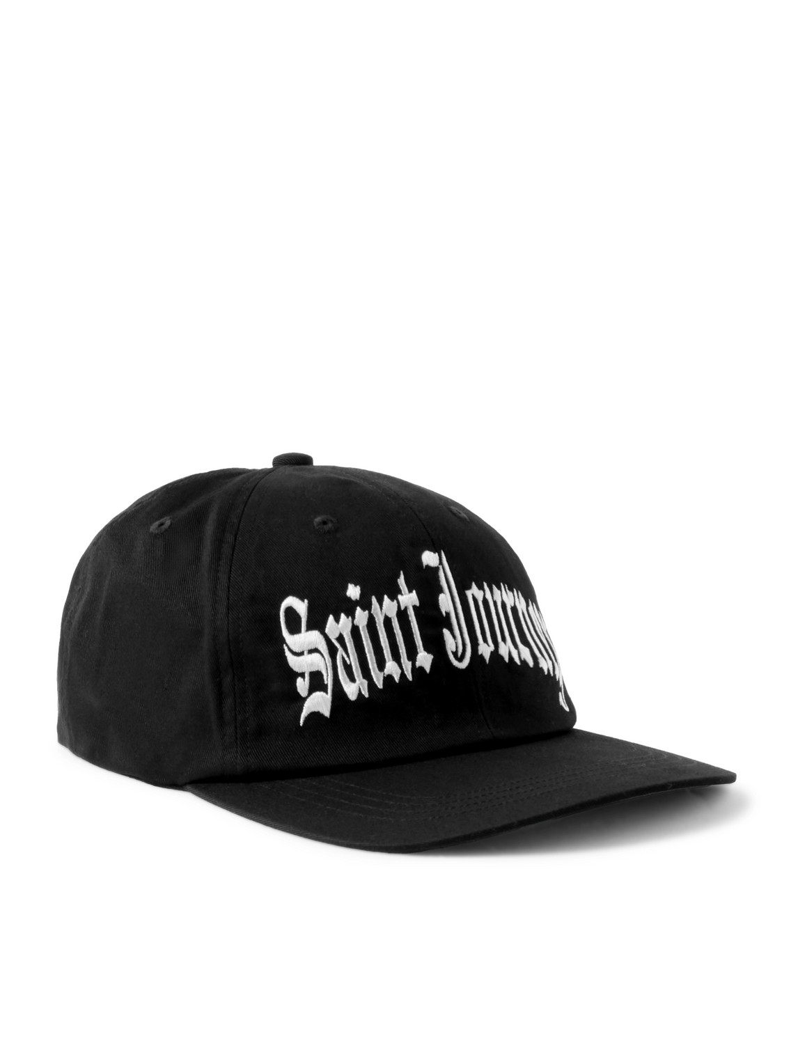 Saint Mxxxxxx Logo-embroidered Cotton-twill Trucker Cap In Black