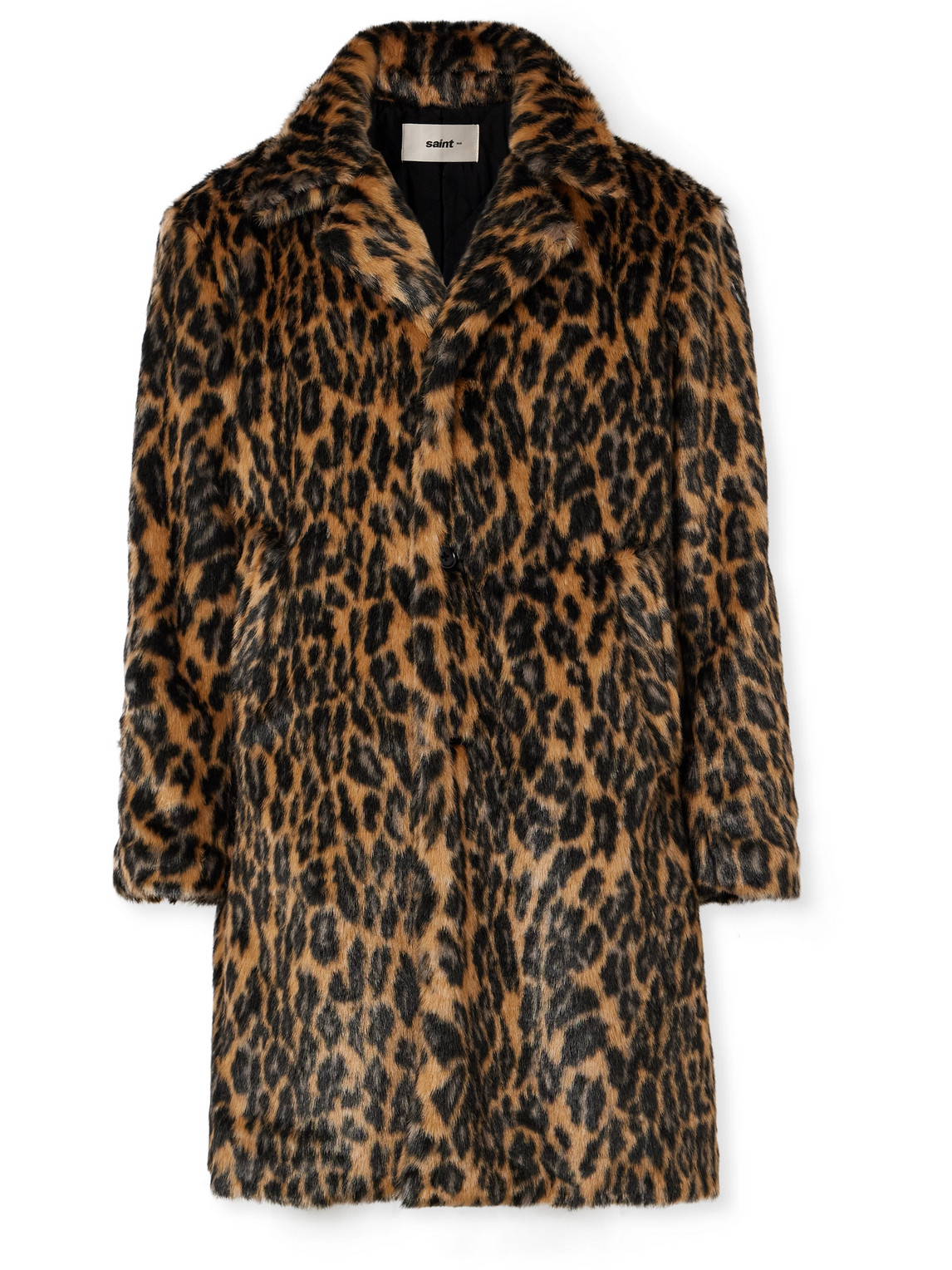Saint Mxxxxxx Padded Leopard-print Plush Coat In Brown