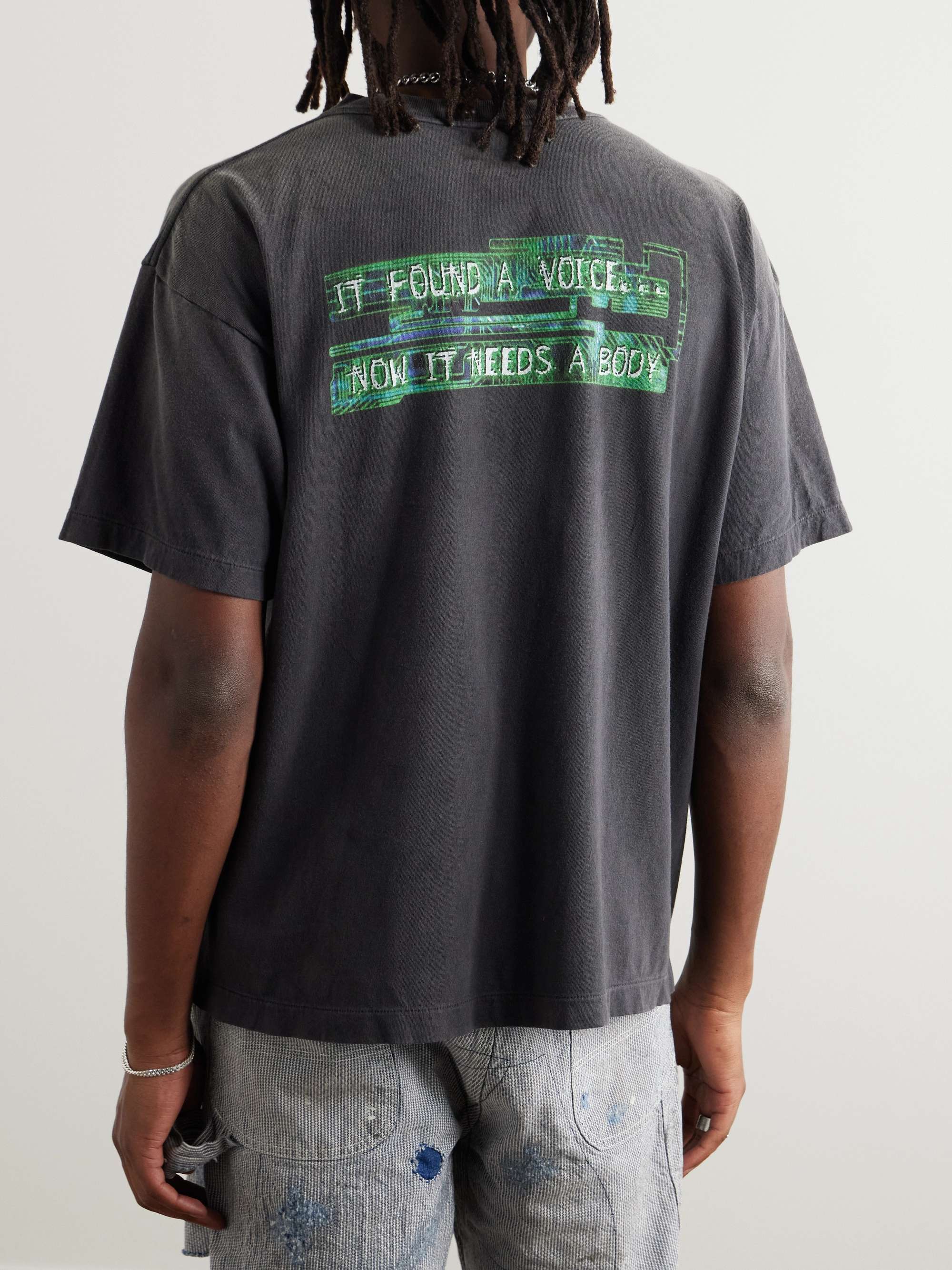 SAINT MXXXXXX + Ghost in the Shell Distressed Printed Cotton SAINT MXXXXXX + Ghost in the Shell Distressed Printed Cotton