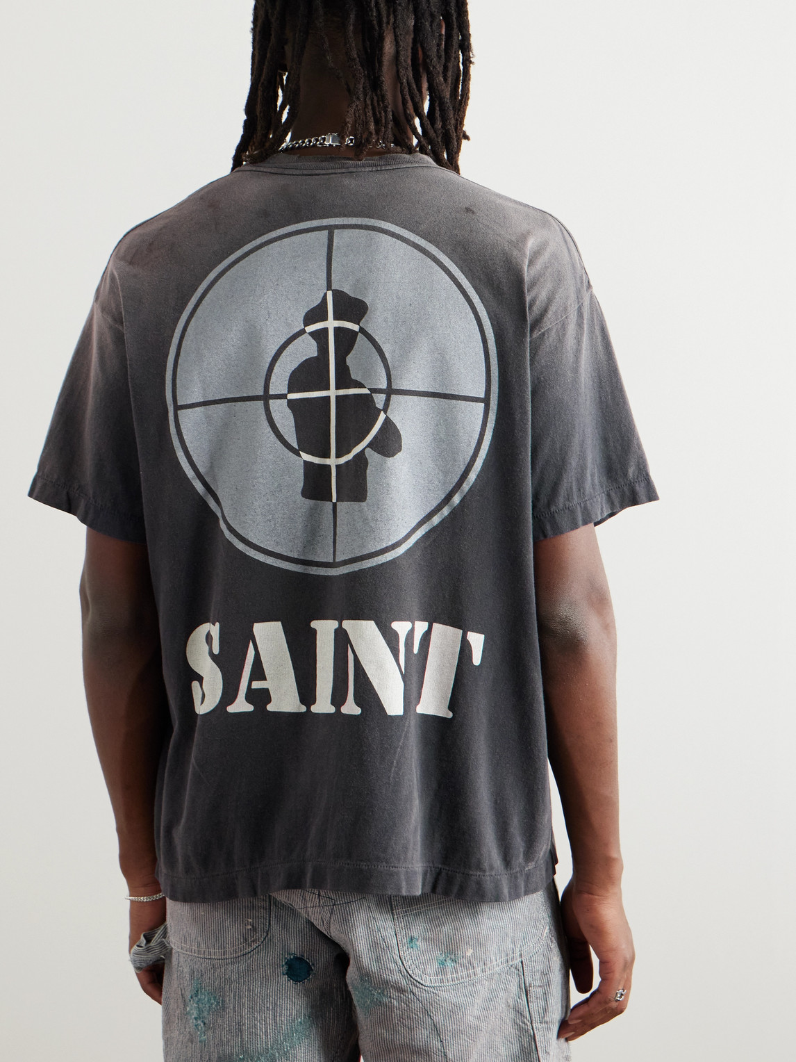 Saint Mxxxxxx Saint Enemy Short Sleeves T-shirt In Gray