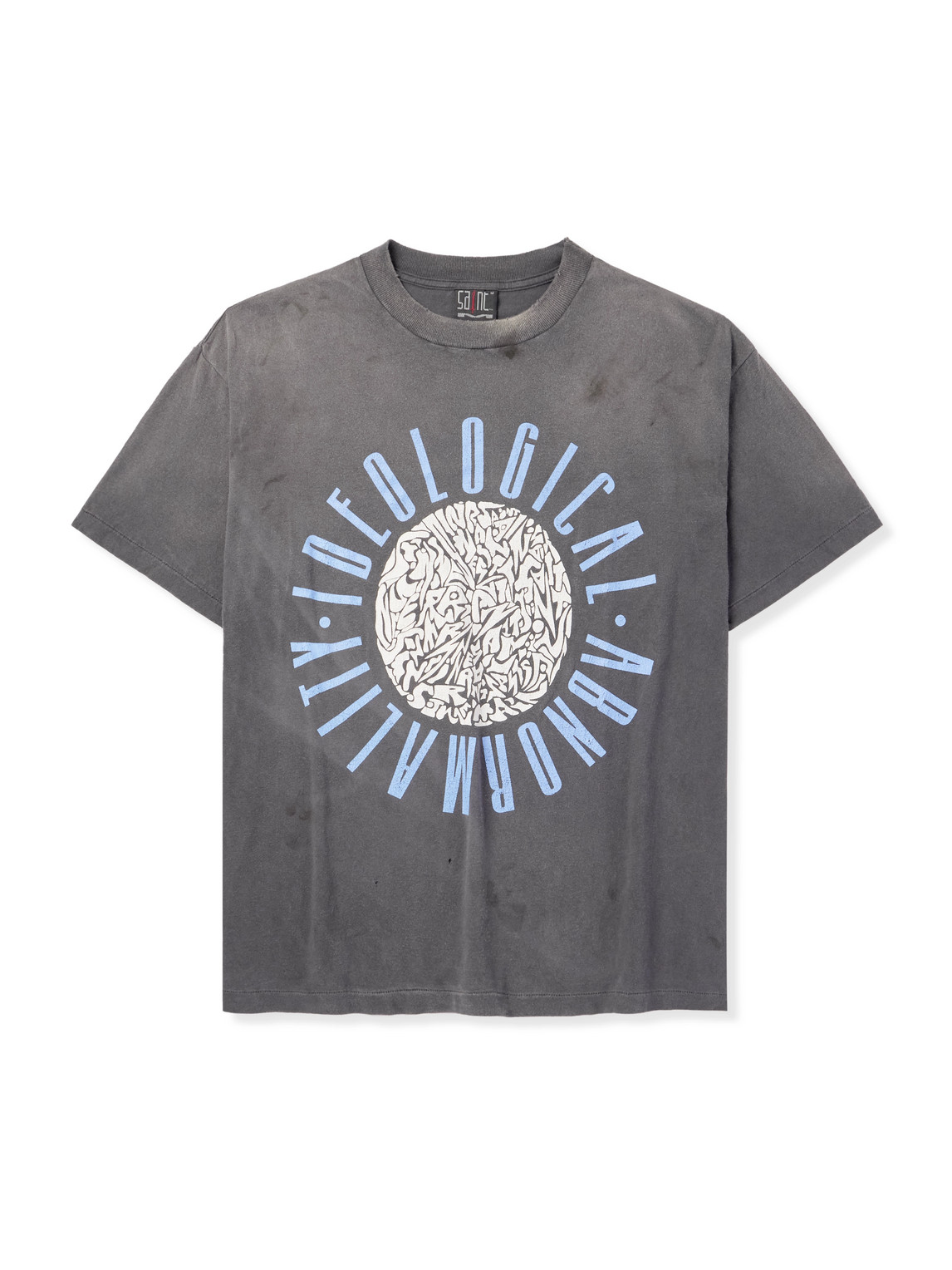 Ideological Abnormality Distressed Printed Cotton-Jersey T-Shirt