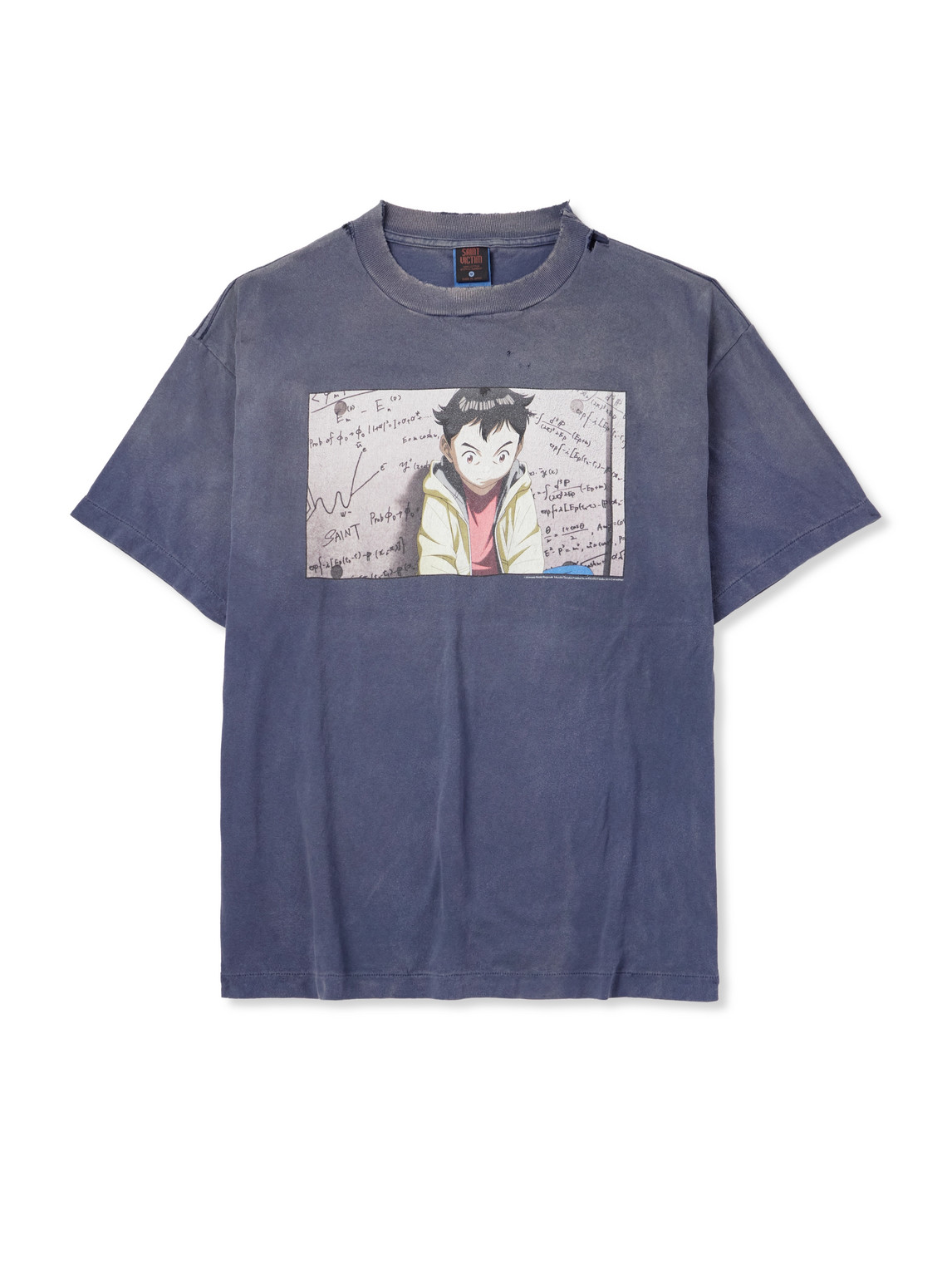 PLUTO Distressed Printed Cotton-Jersey T-Shirt