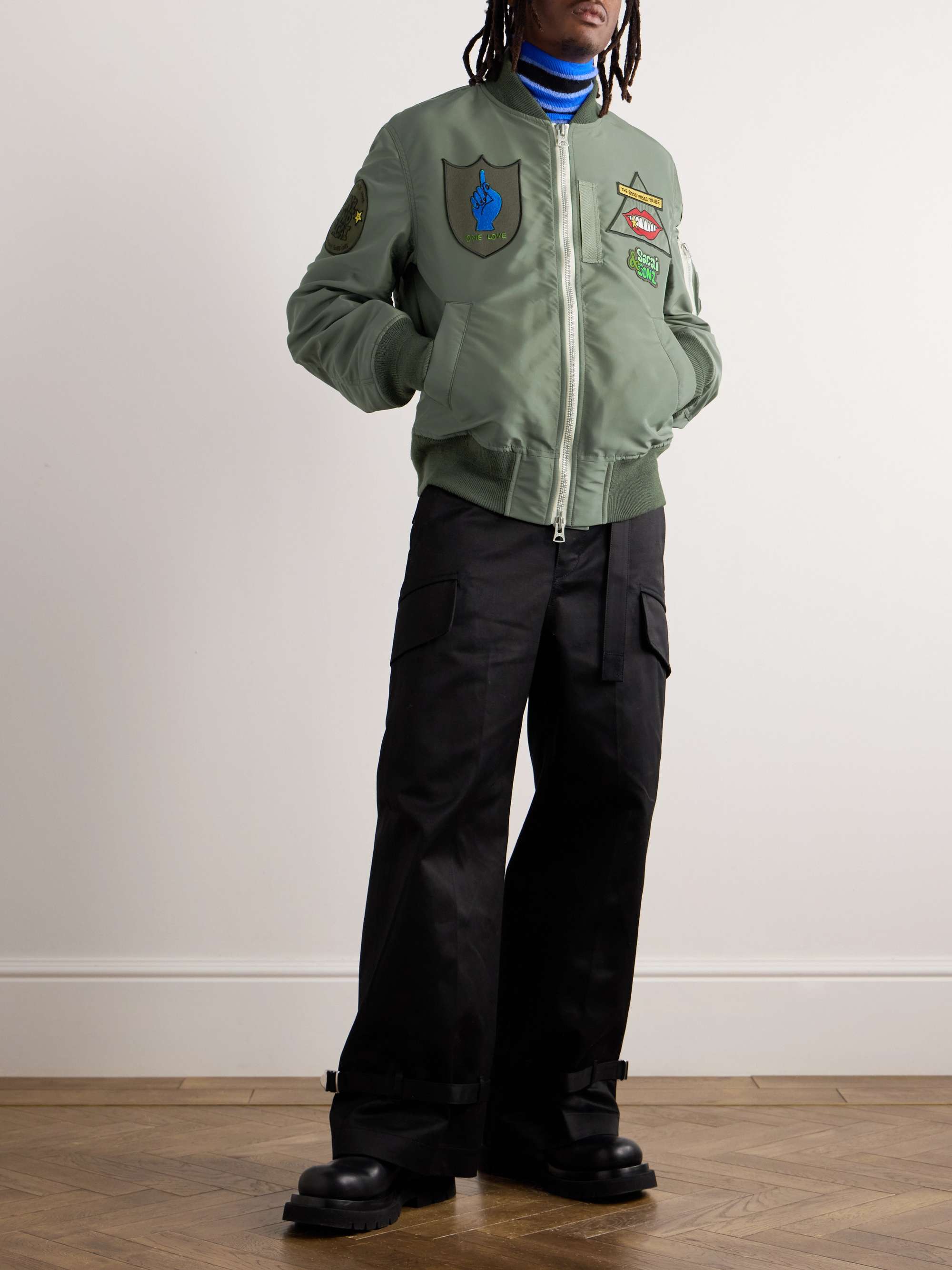 SACAI Appliquéd Padded Shell Bomber Jacket for Men | MR PORTER