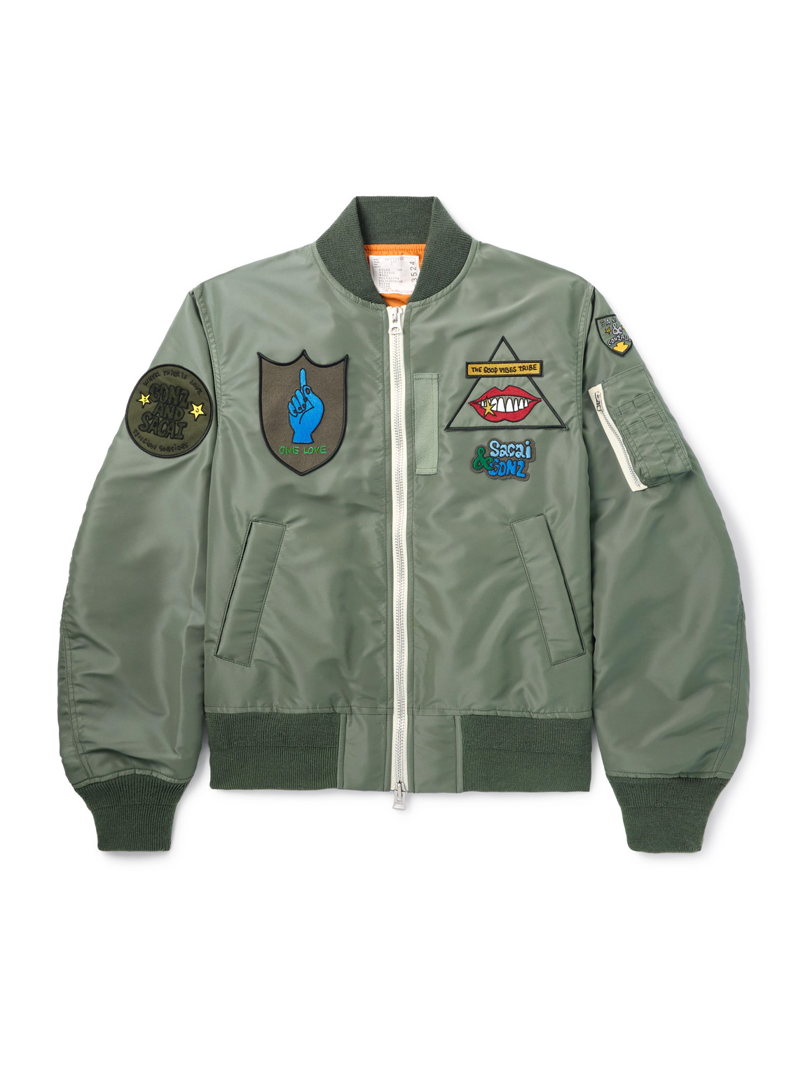 Sacai - Appliquéd Padded Shell Bomber Jacket - Men - Green - 3