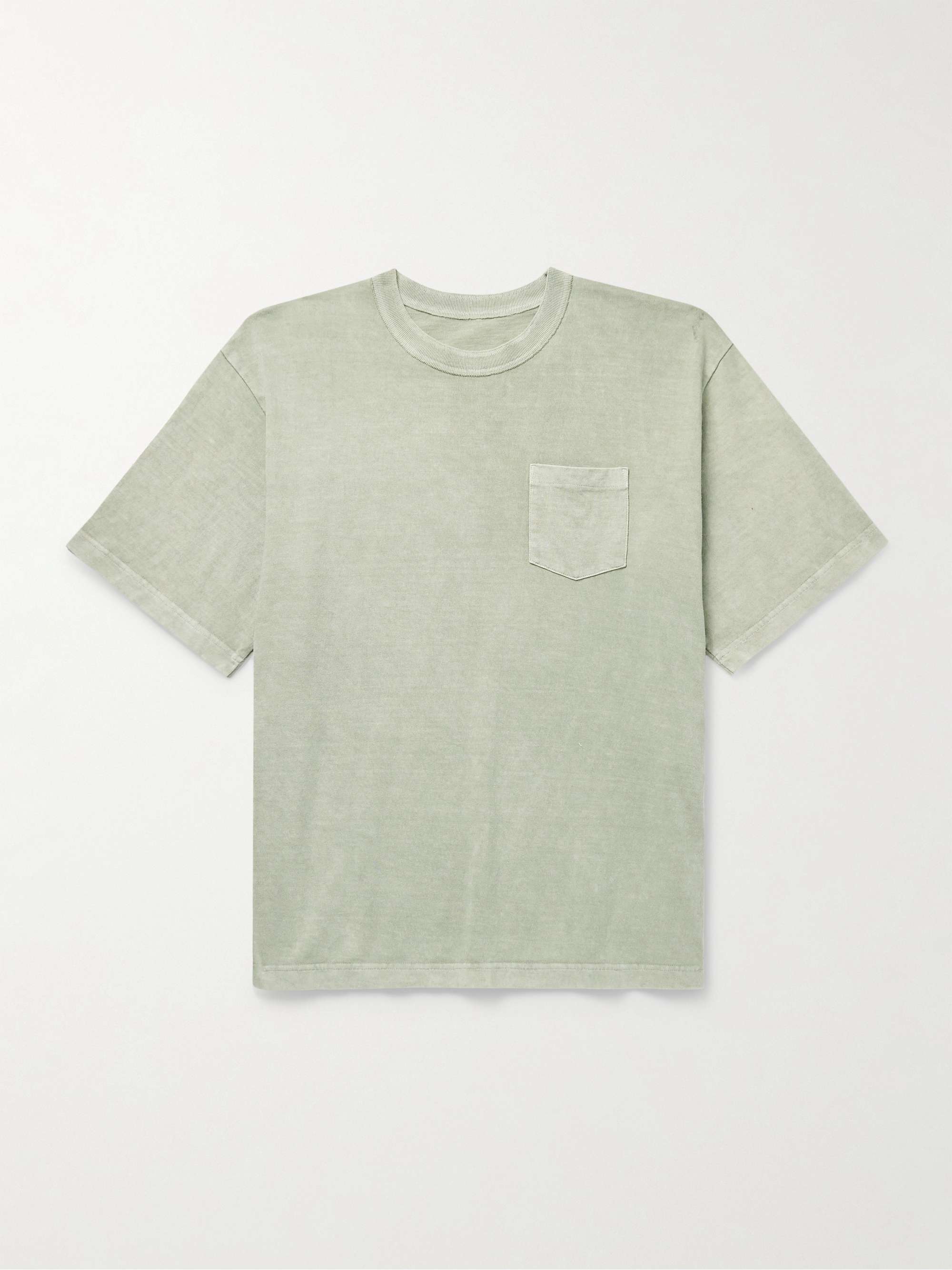 T Shirt aus Baumwoll Jersey in Stuckfarbung