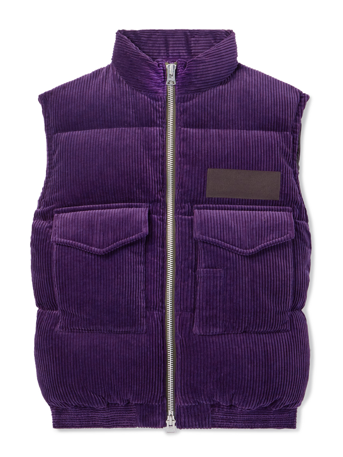 Appliquéd Quilted Cotton-Corduroy Down Gilet