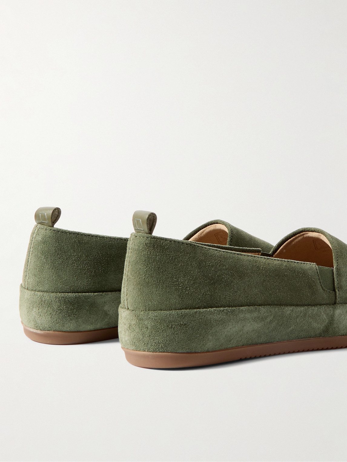 Shop Mulo Suede Loafers In Green