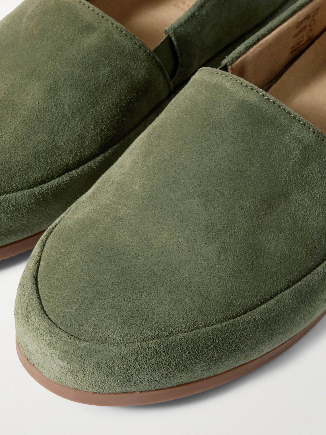 Shop Mulo Suede Loafers In Green