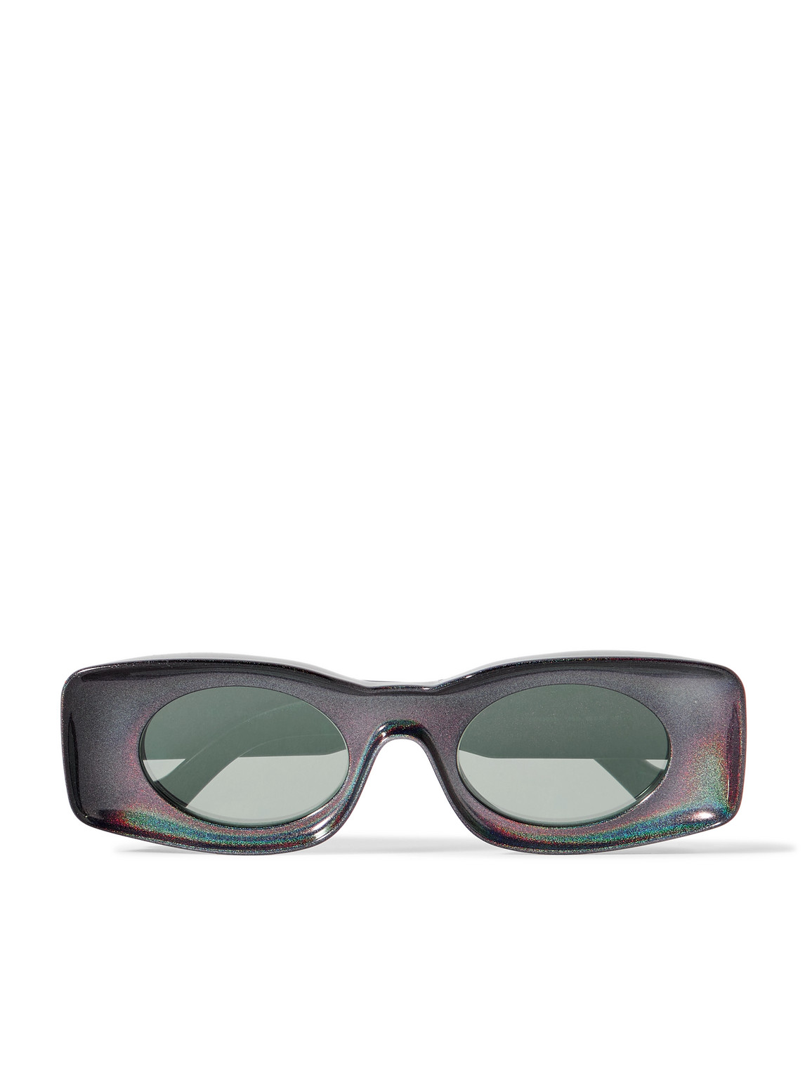 Paula's Ibiza Rectangular-Frame Glittered Acetate Sunglasses