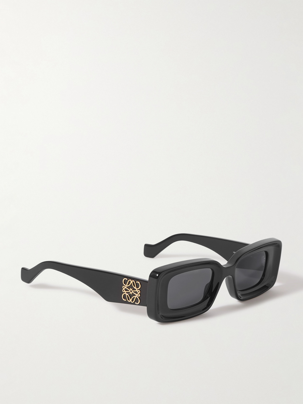 Shop Loewe Anagram Rectangular-frame Acetate Sunglasses In Black