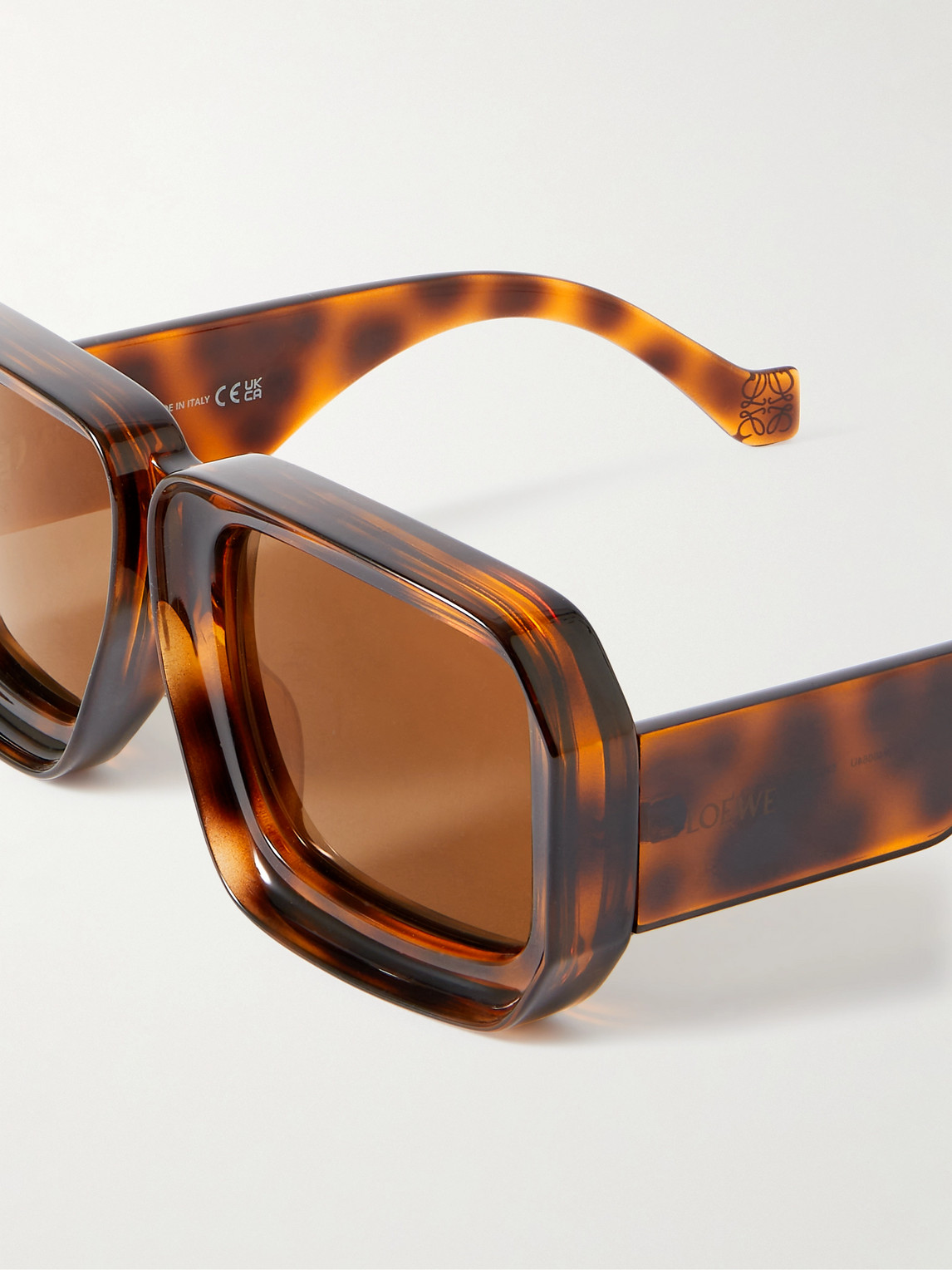 Shop Loewe Paula's Ibiza Dive Oversized Square-frame Tortoiseshell Acetate Sunglasses In Brown