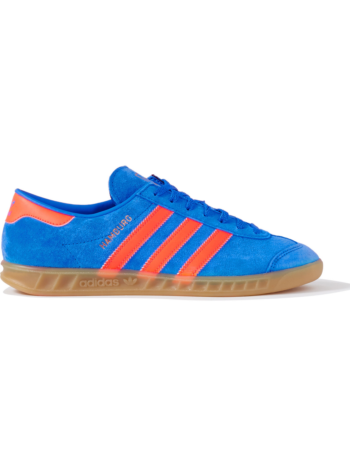 Adidas Originals Hamburg Leather-trimmed Suede Trainers In Blue