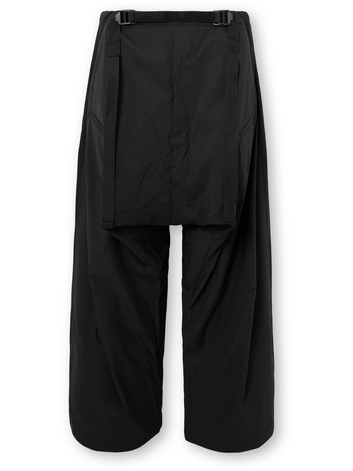 P30BL Wide-Leg Belted Layered Encapsulated Nylon Cargo Trousers