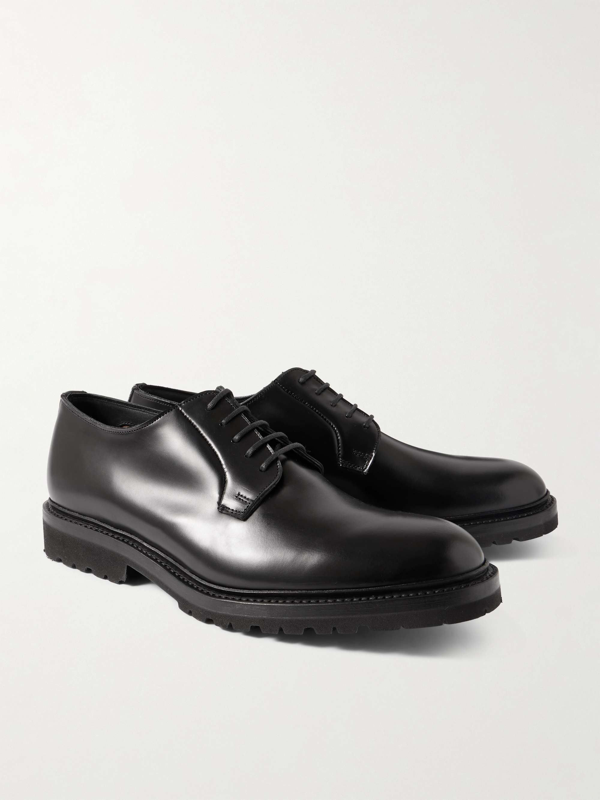 GEORGE CLEVERLEY Archie Horween Shell Cordovan Leather Derby Shoes