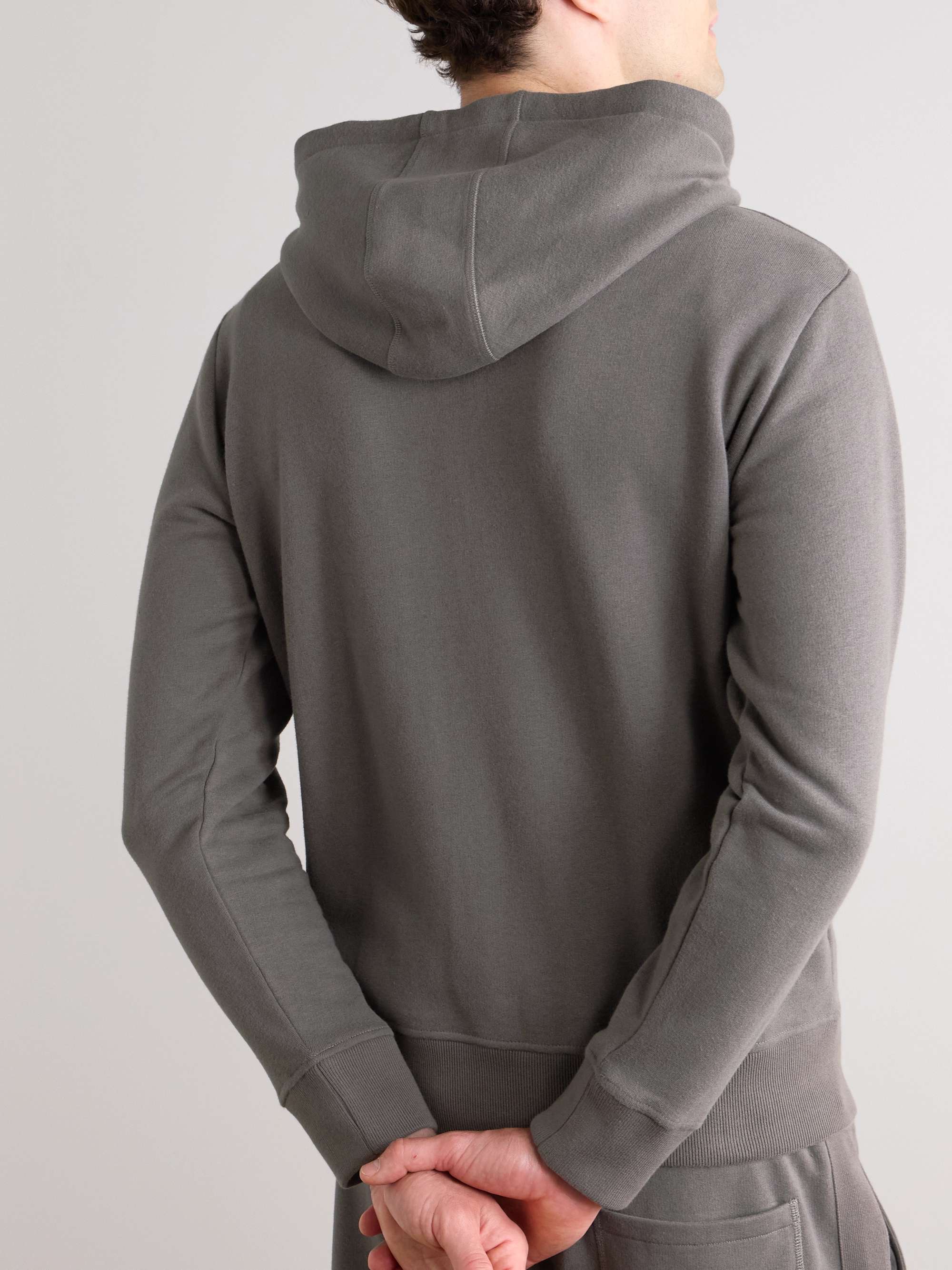 KINGSMAN Cotton and Cashmere-Blend Zip-Up Hoodie