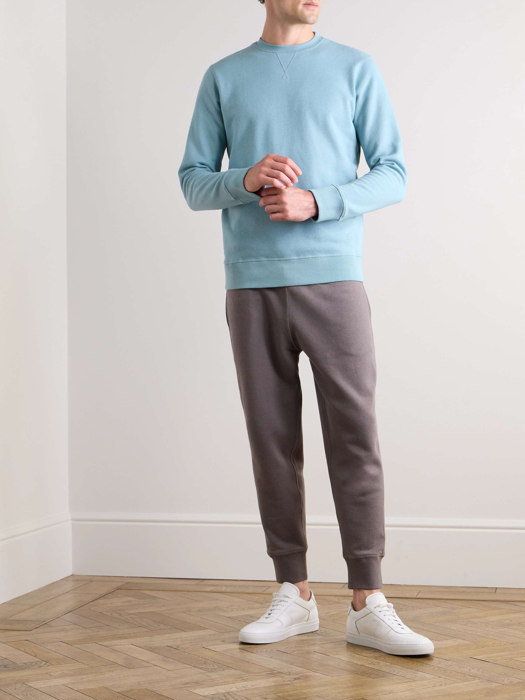 Logo Embroidered Cotton and Cashmere Blend Jersey Sweatshirt