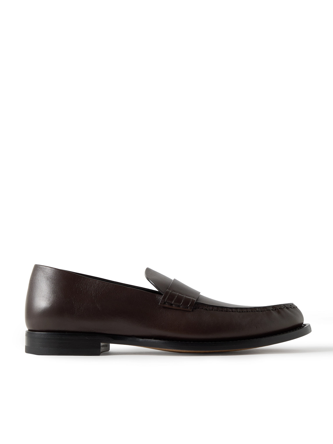 The Row Novus Leather Loafers In Brown