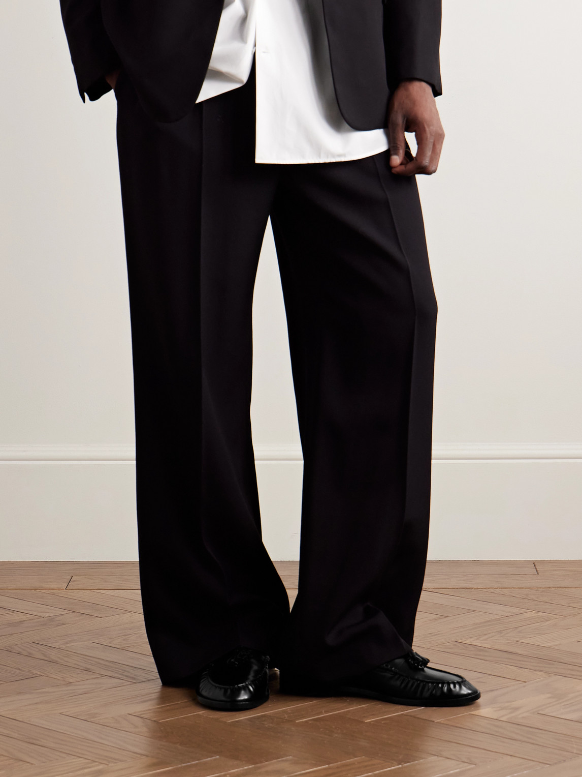Shop The Row Tasselled Leather Loafers In Black