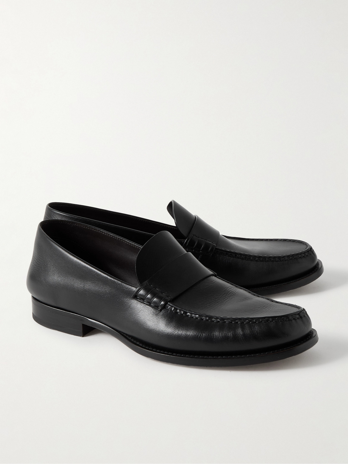 The Row Novus Leather Loafers In Black